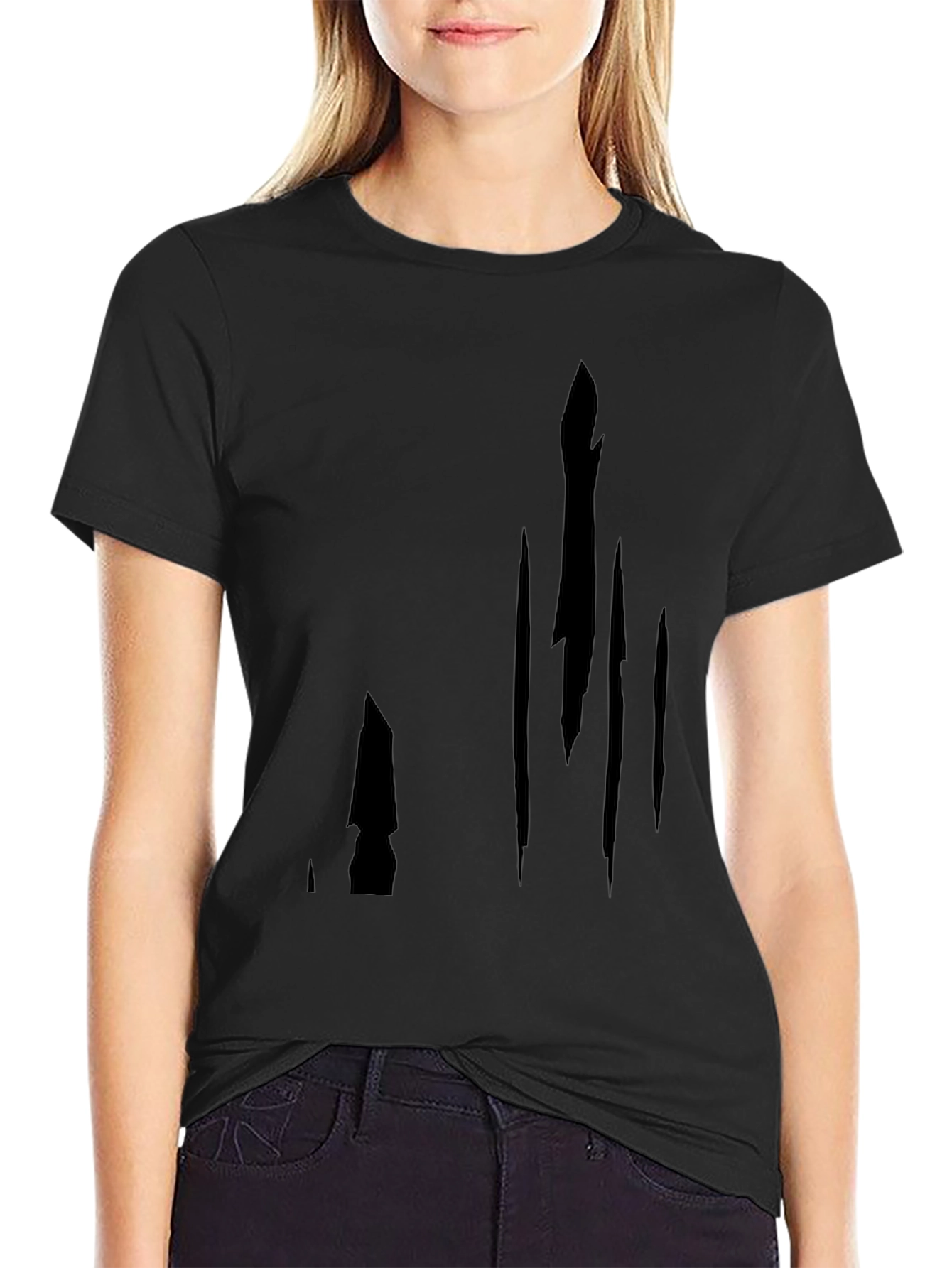 Black Graphic Print T-Shirt - Modern Style