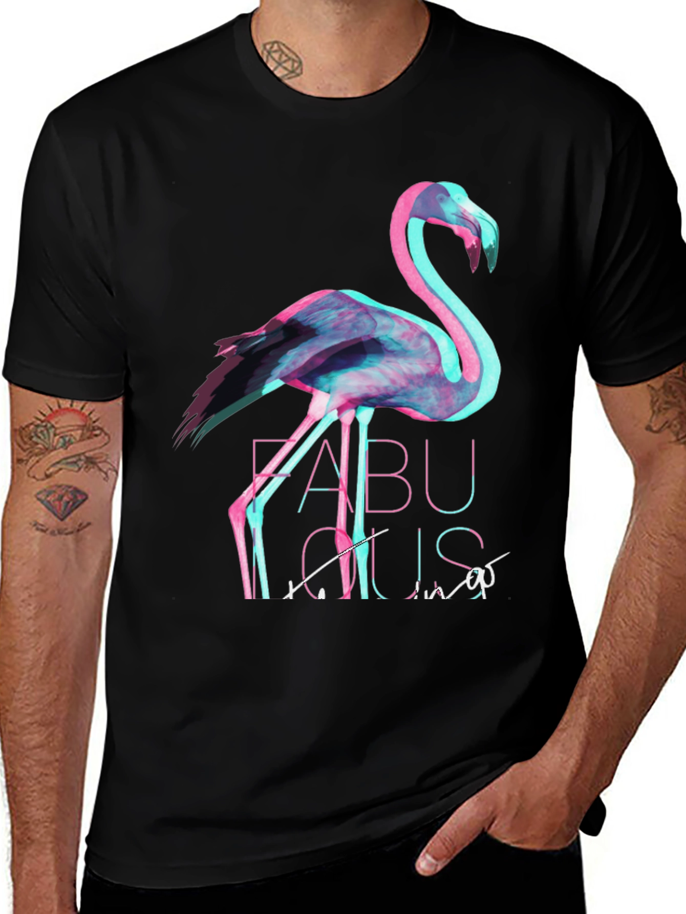 Flamingo Fabulous Graphic Tee - Black T-Shirt
