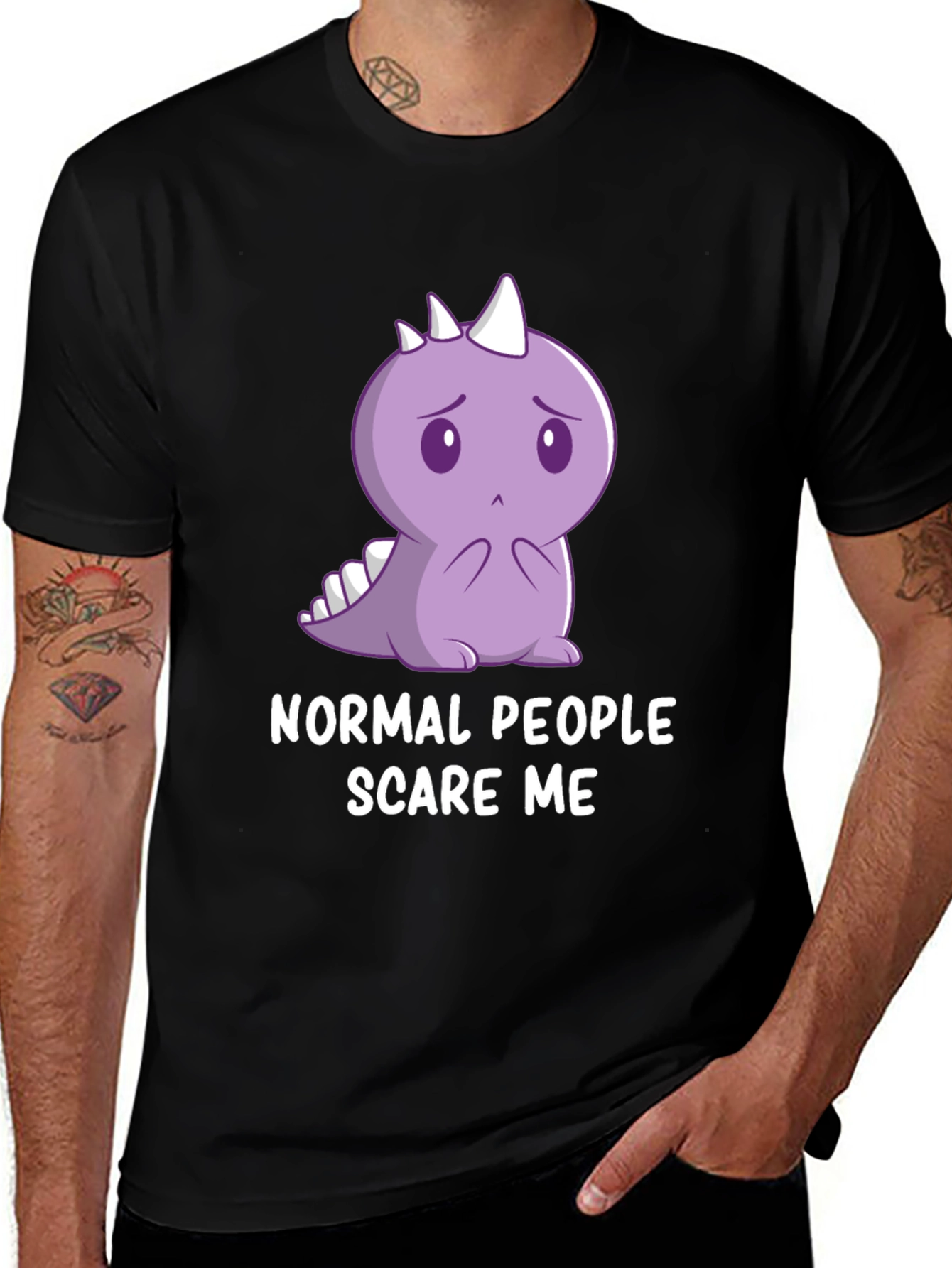 Sad Dino T-Shirt - Normal People Scare Me