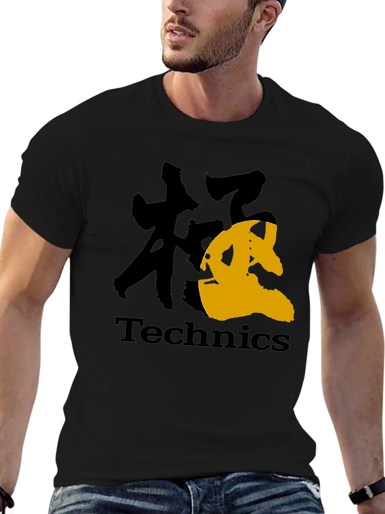 Technics Graphic Tee - Black Cotton Blend