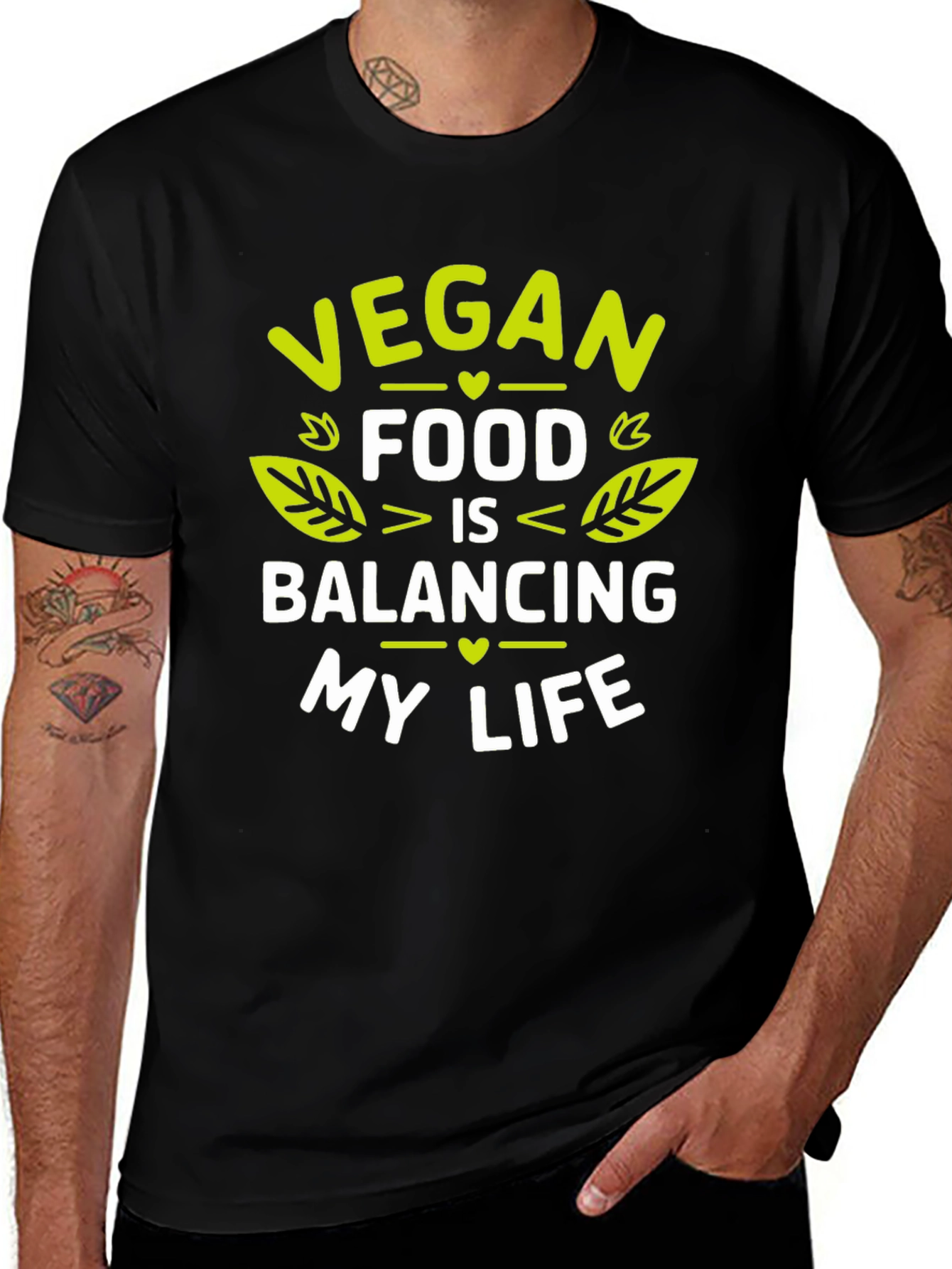Vegan Food Balancing Life Graphic T-Shirt