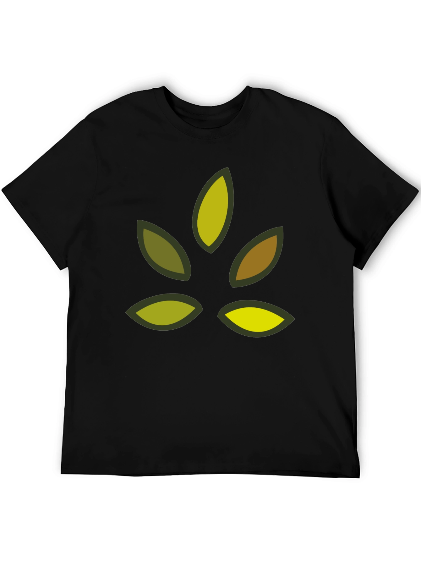 Nature Leaf Graphic Black T-Shirt