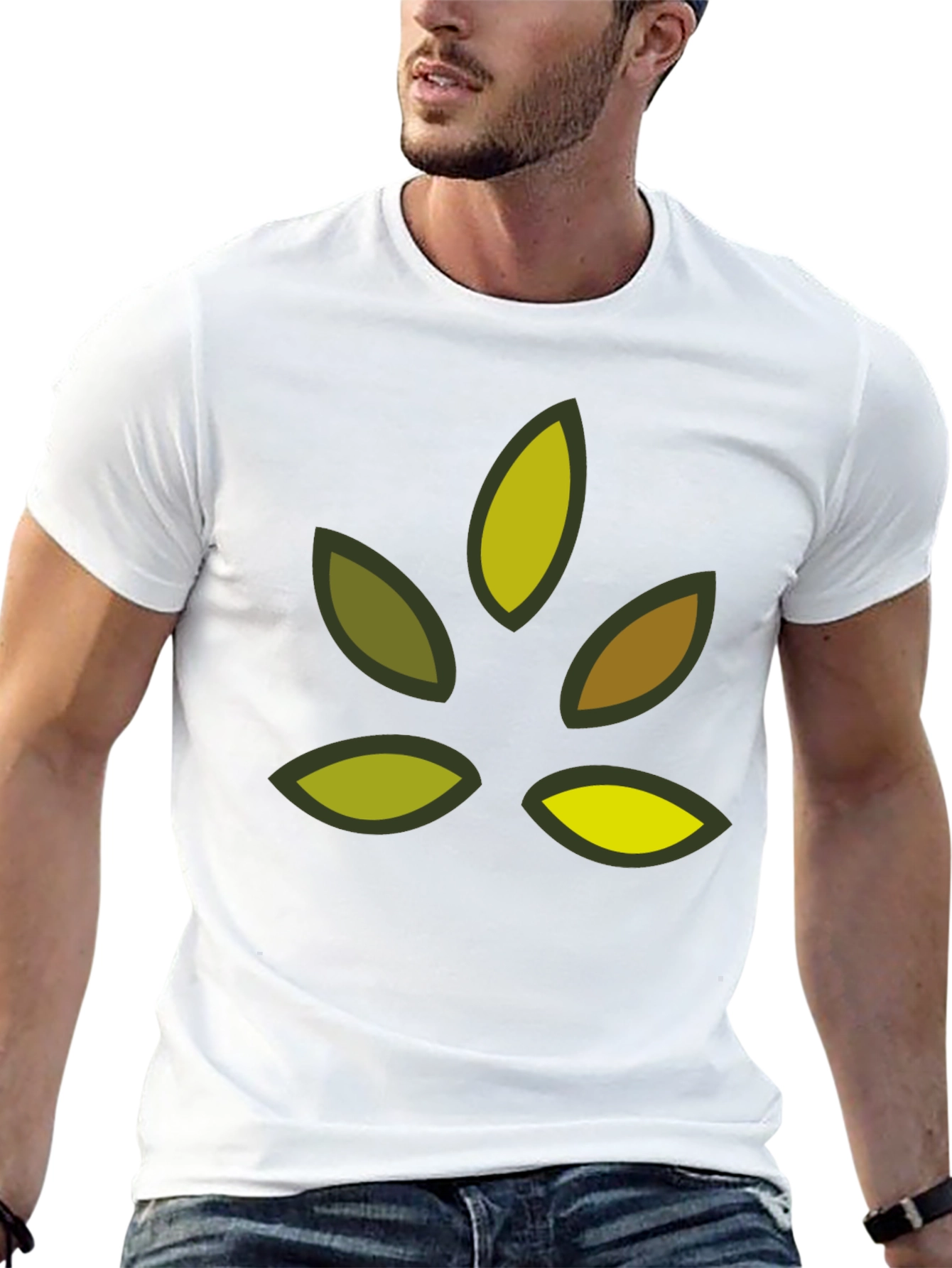 Nature Leaf Graphic Black T-Shirt