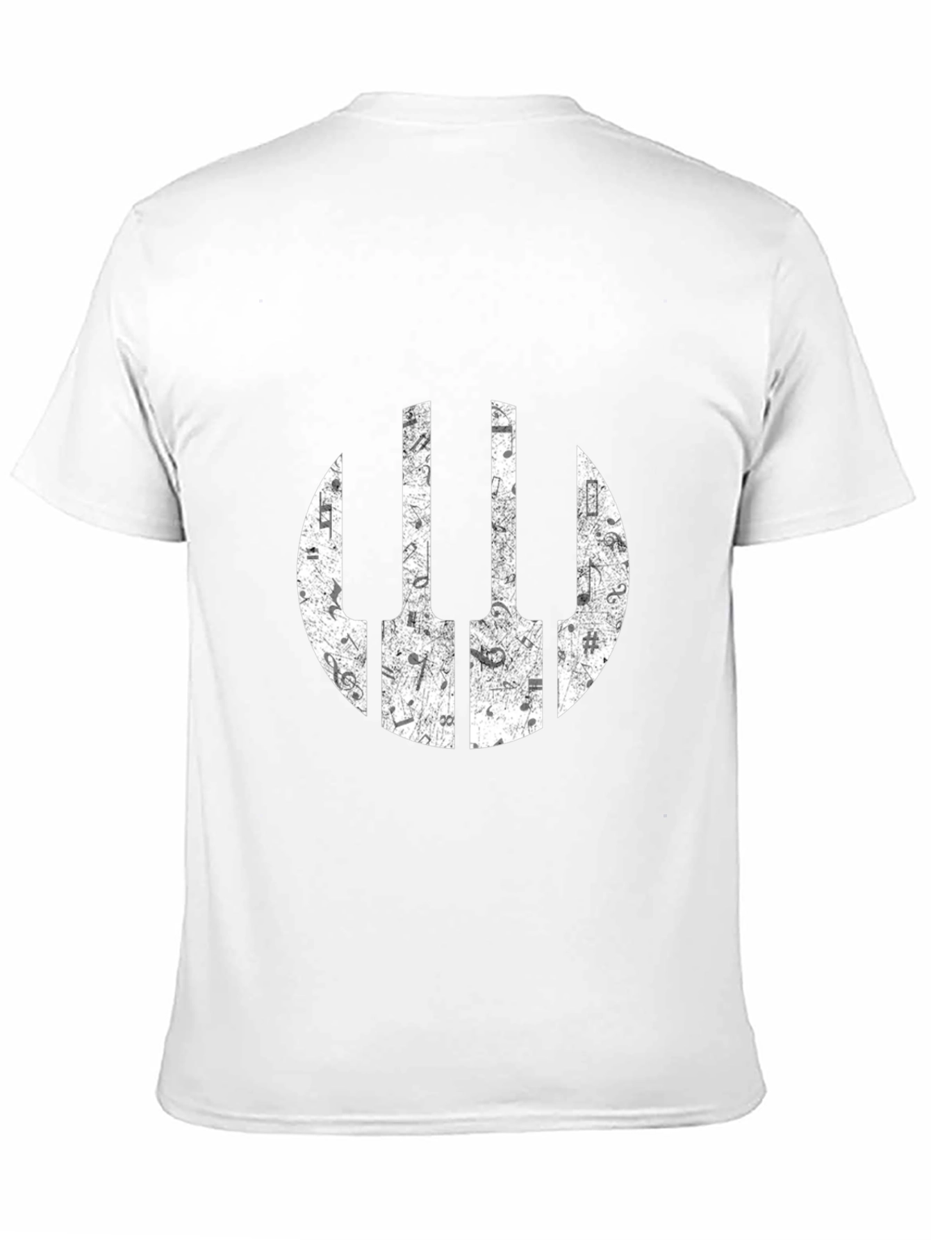 Musical Piano Keys Notes Graphic Black T-Shirt