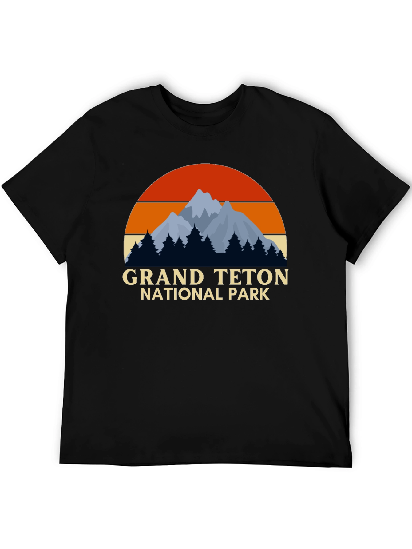 Grand Teton National Park Black Graphic T-Shirt