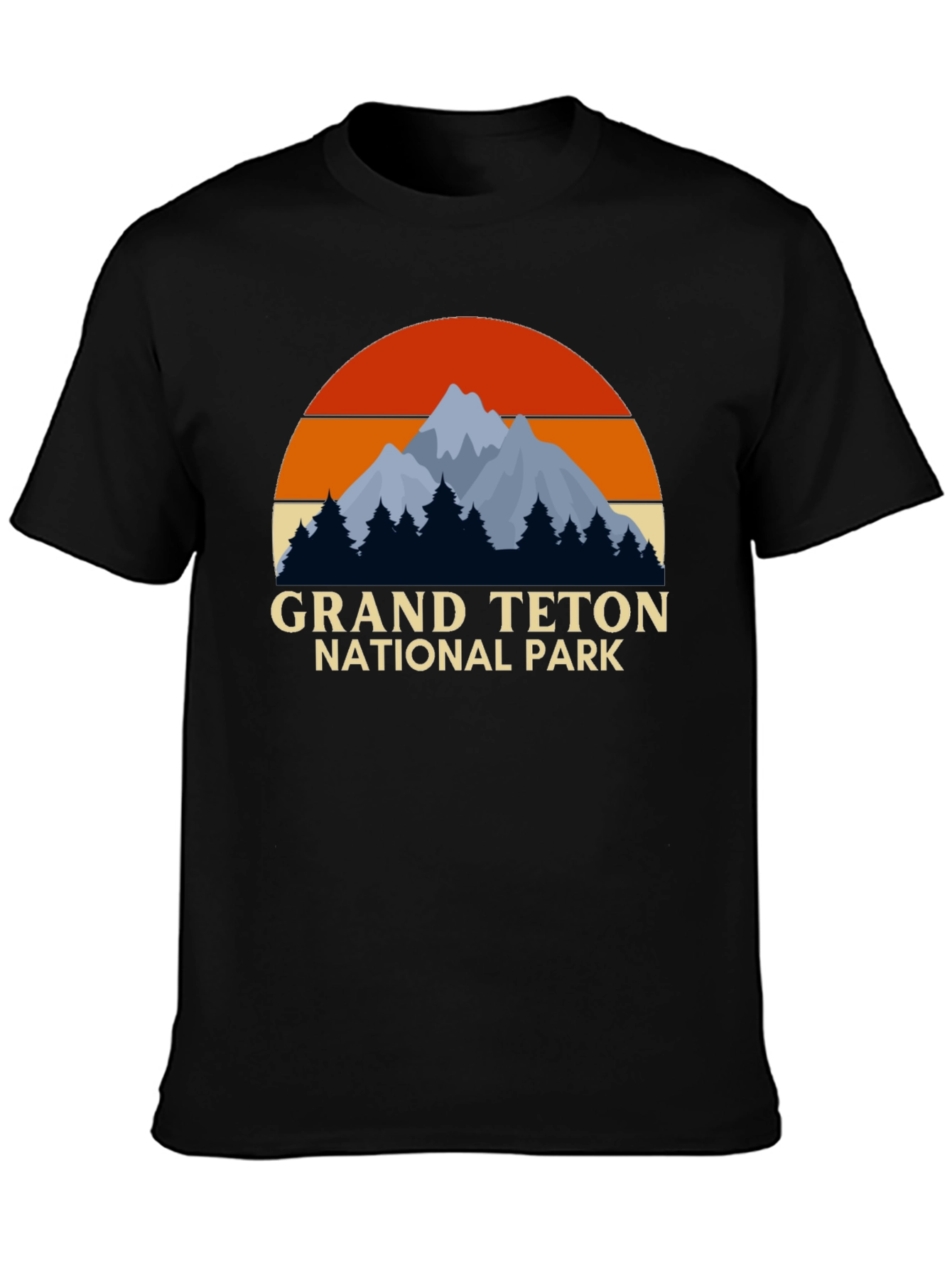 Grand Teton National Park Black Graphic T-Shirt