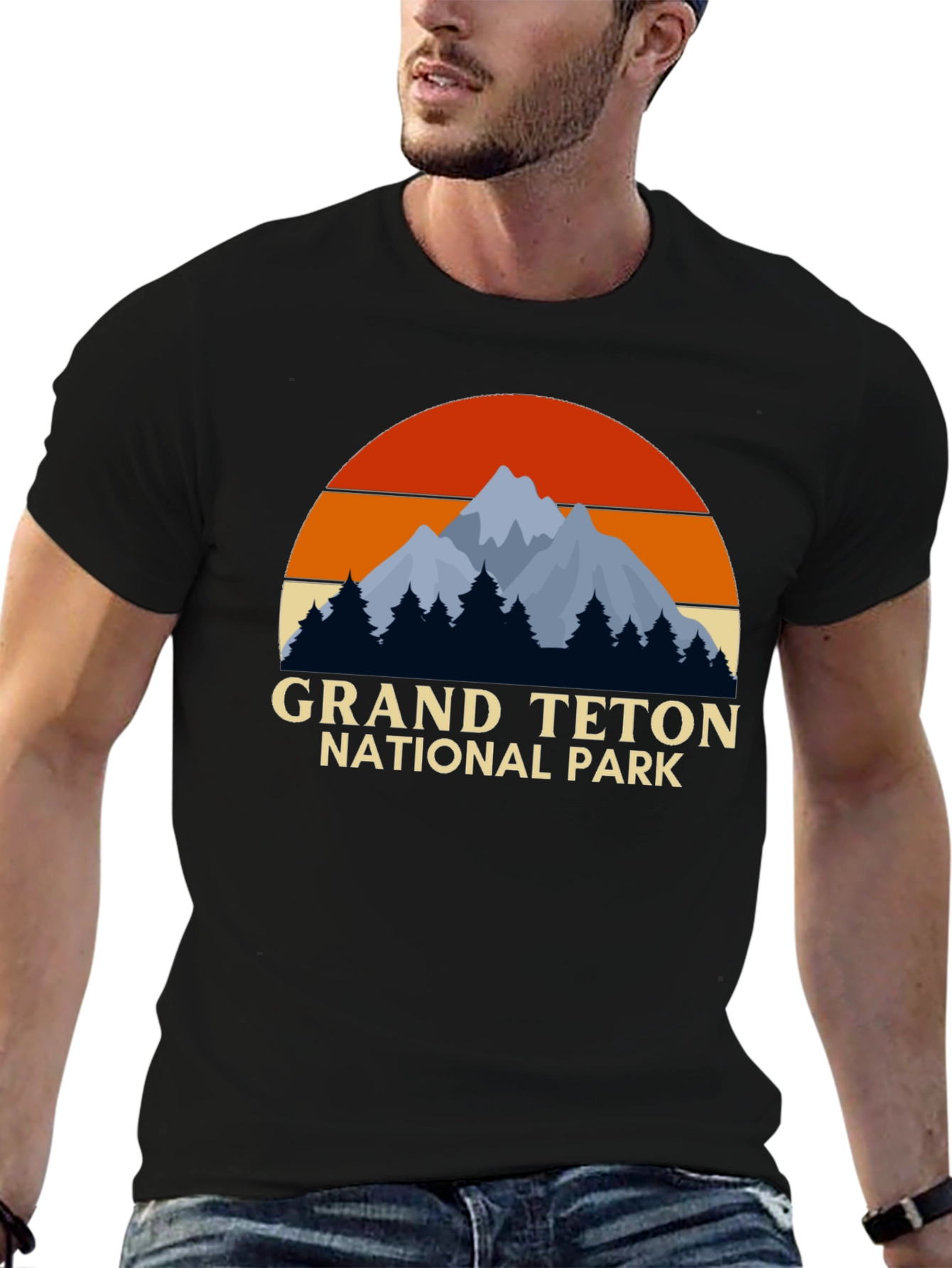 Grand Teton National Park Black Graphic T-Shirt