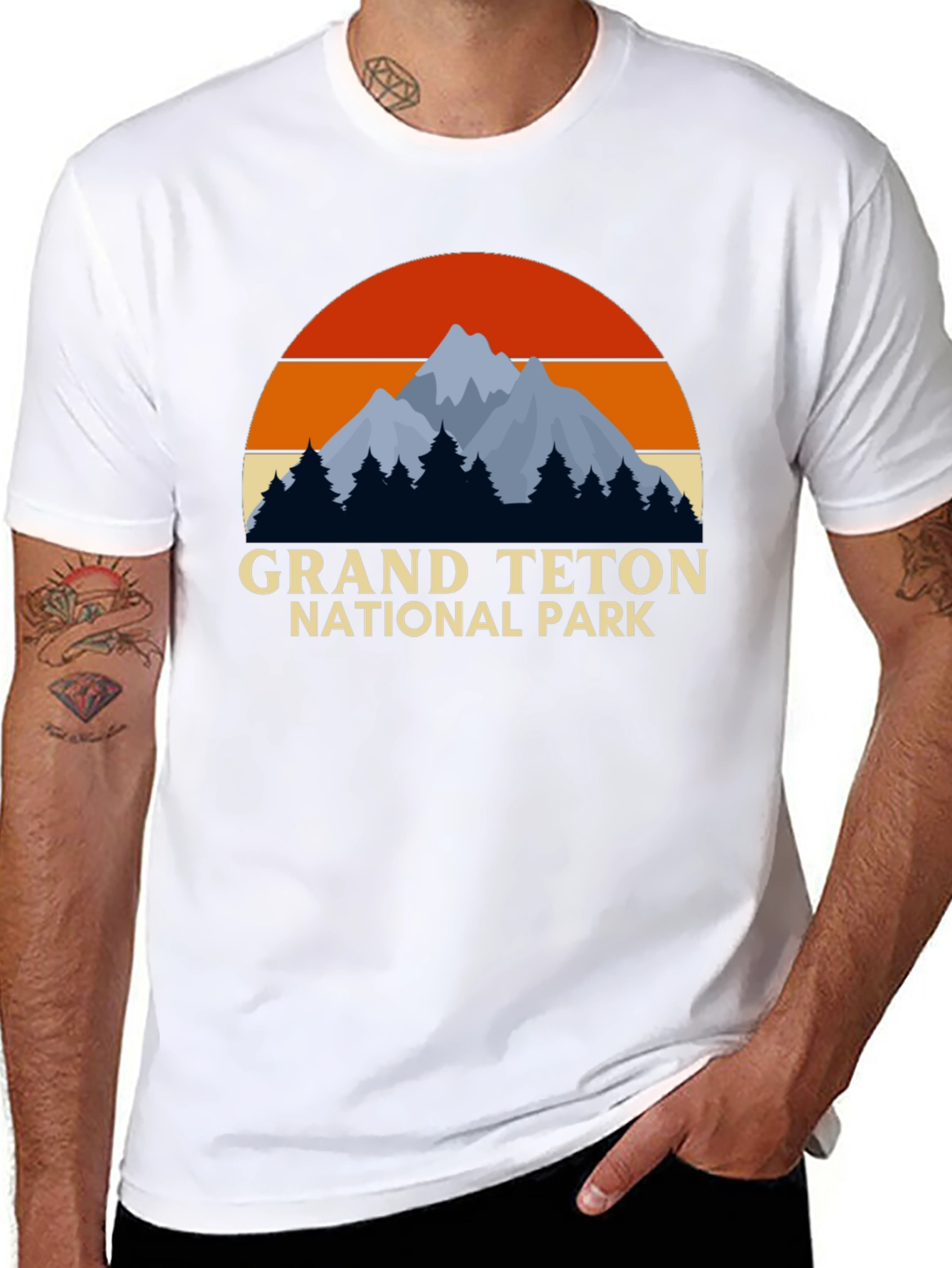Grand Teton National Park Black Graphic T-Shirt