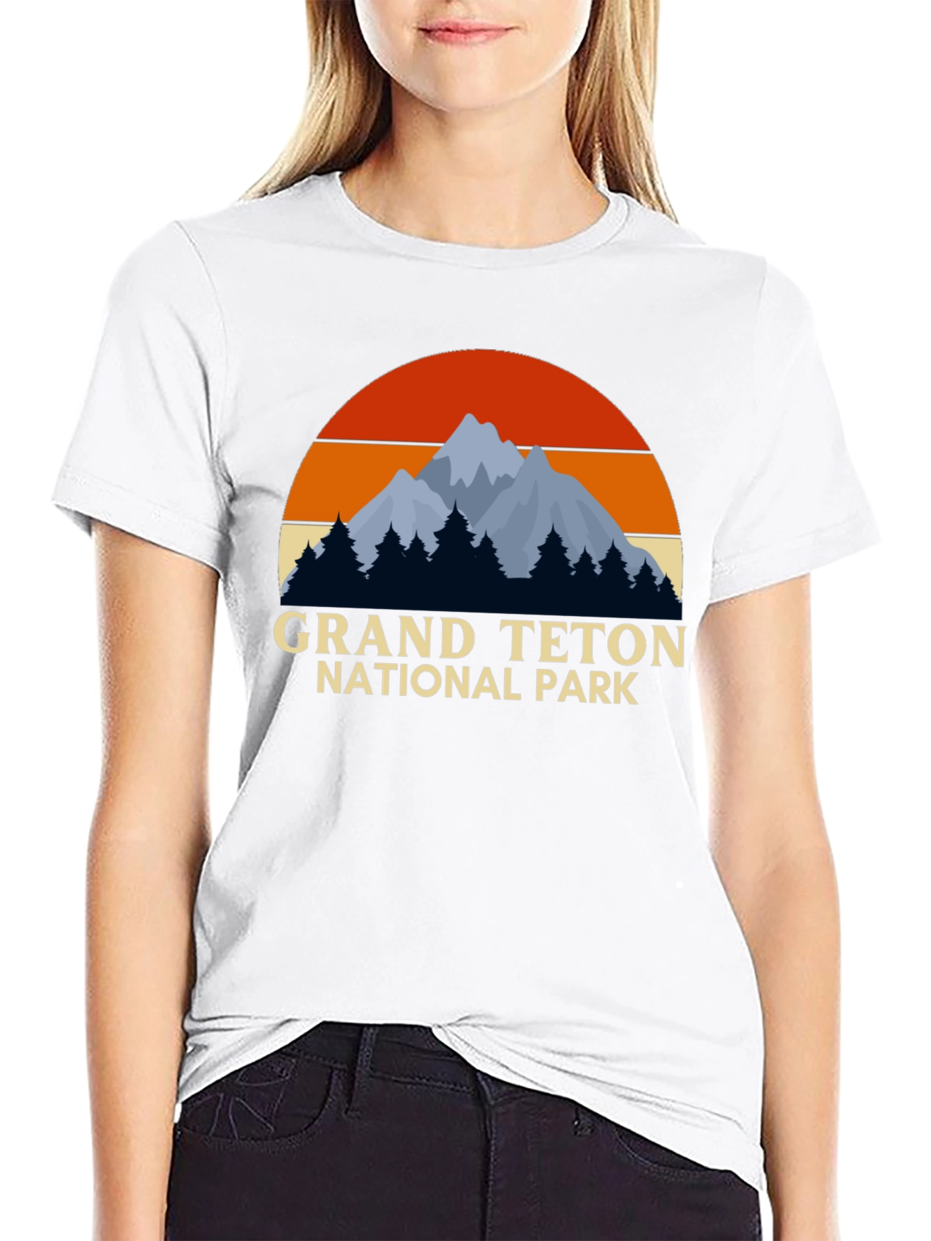 Grand Teton National Park Black Graphic T-Shirt