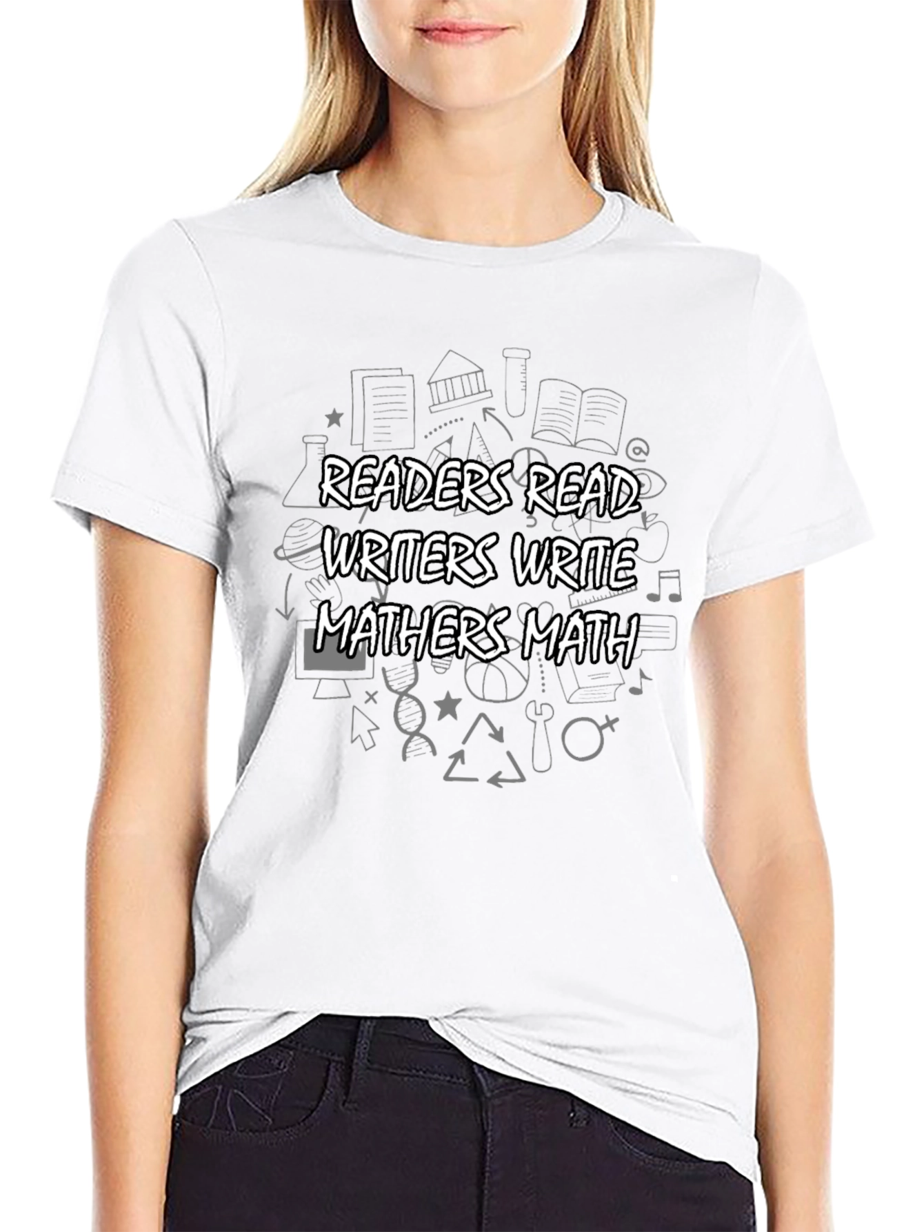 Readers Writers Mathers Black T-Shirt