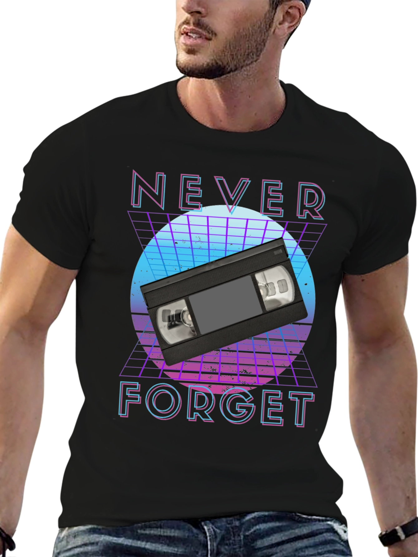 Retro VHS Tape T-Shirt - Never Forget
