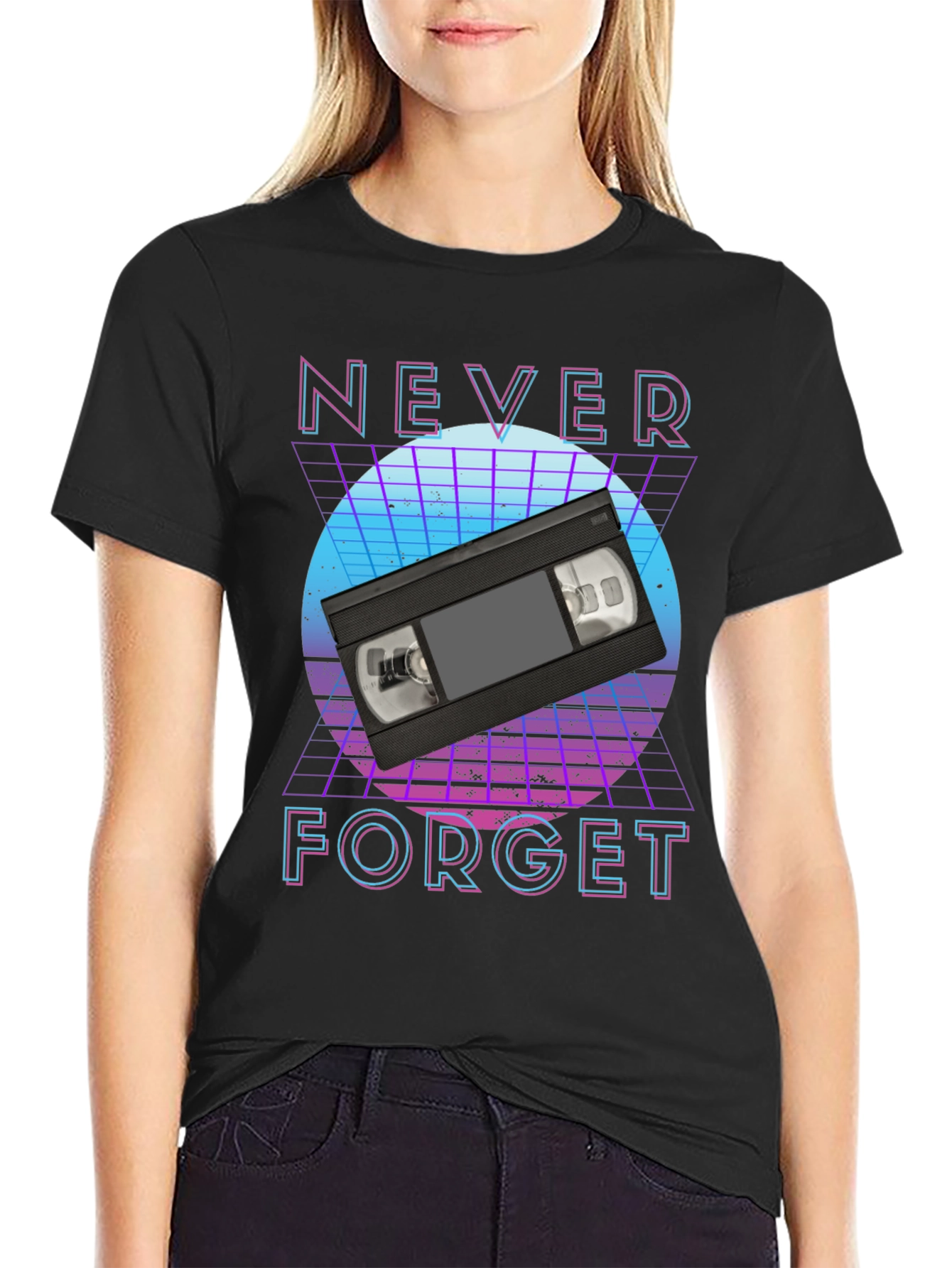 Retro VHS Tape T-Shirt - Never Forget