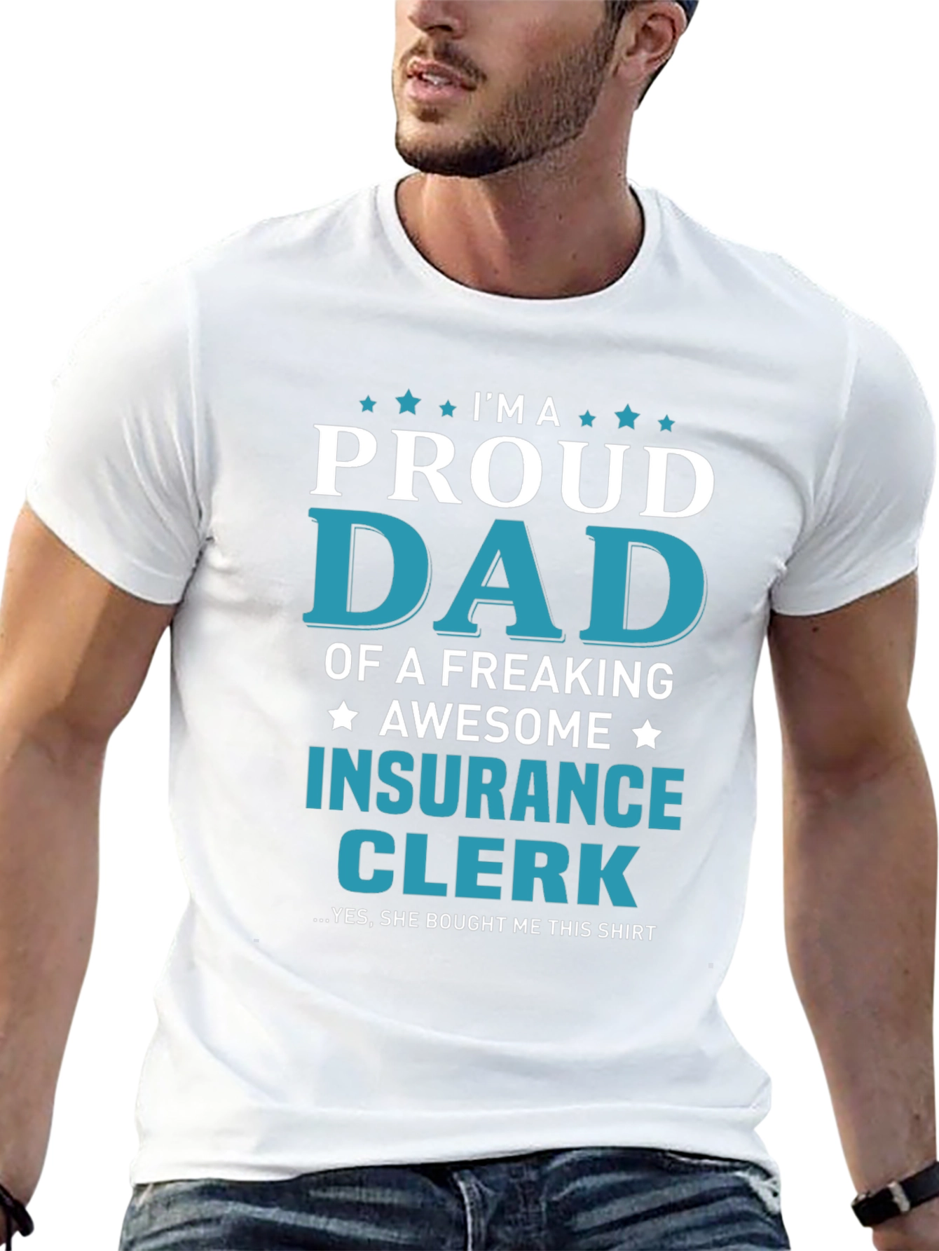 Proud Dad Insurance Clerk Graphic Tee