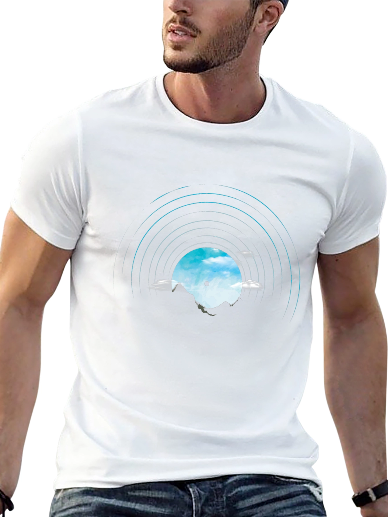 Vinyl Record Landscape Graphic Tee