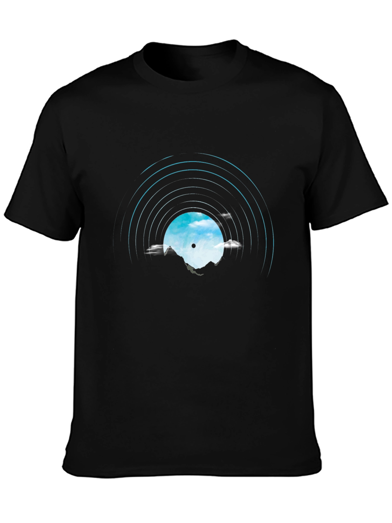 Vinyl Record Landscape Graphic Tee
