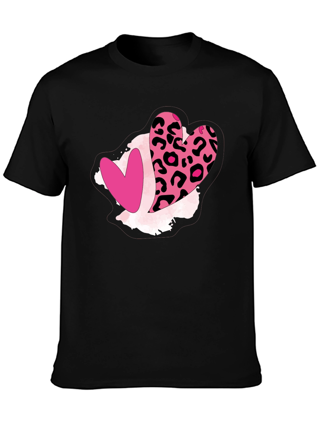 Leopard Heart Graphic Tee - Valentines Day Shirt