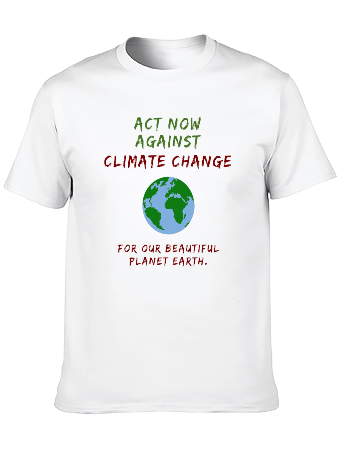 Act Now Climate Change Earth Graphic Tee
