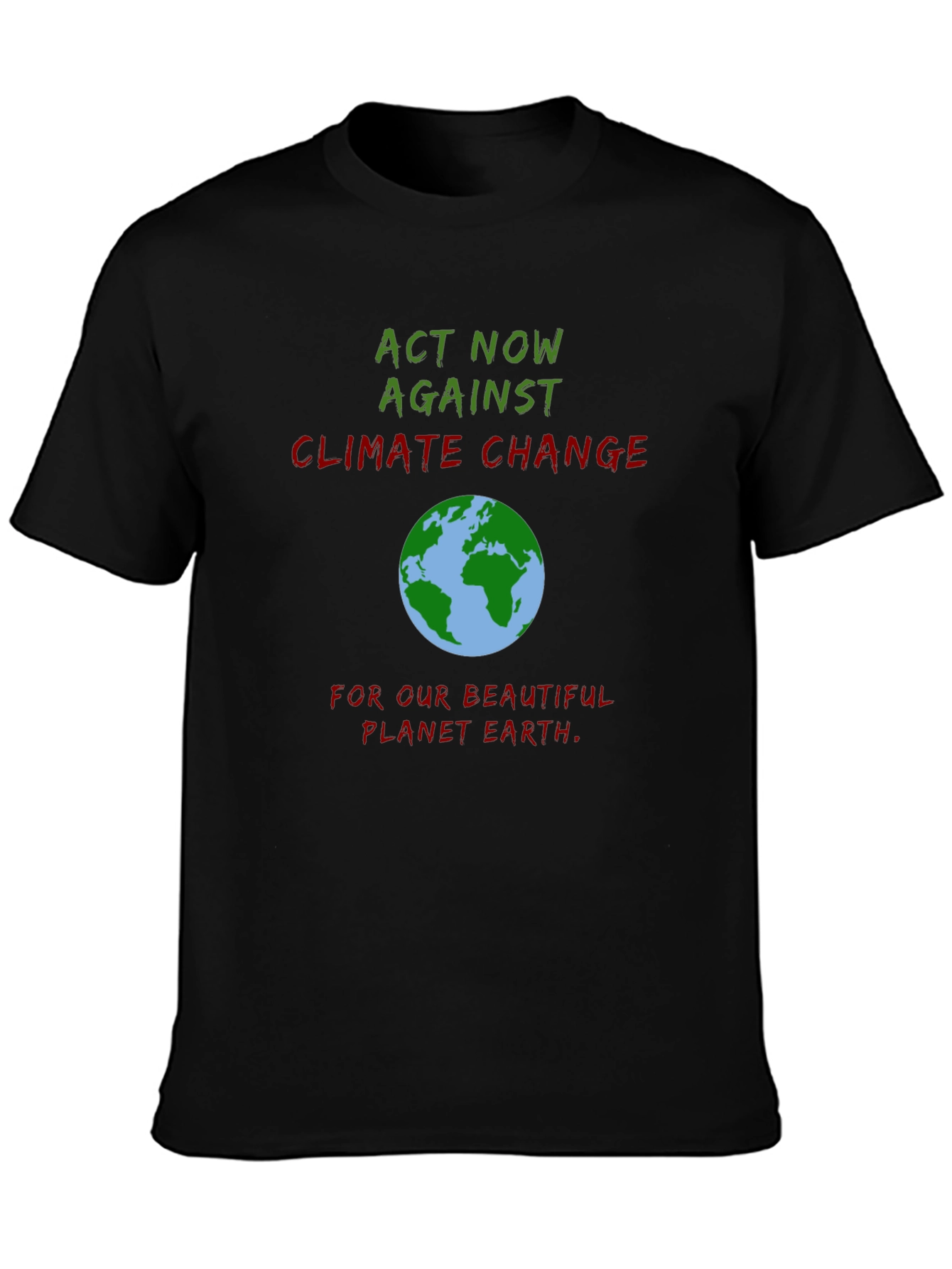 Act Now Climate Change Earth Graphic Tee