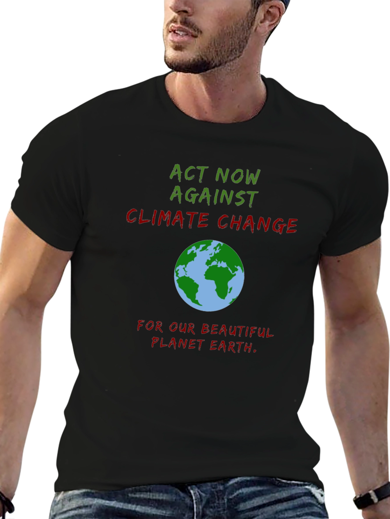 Act Now Climate Change Earth Graphic Tee