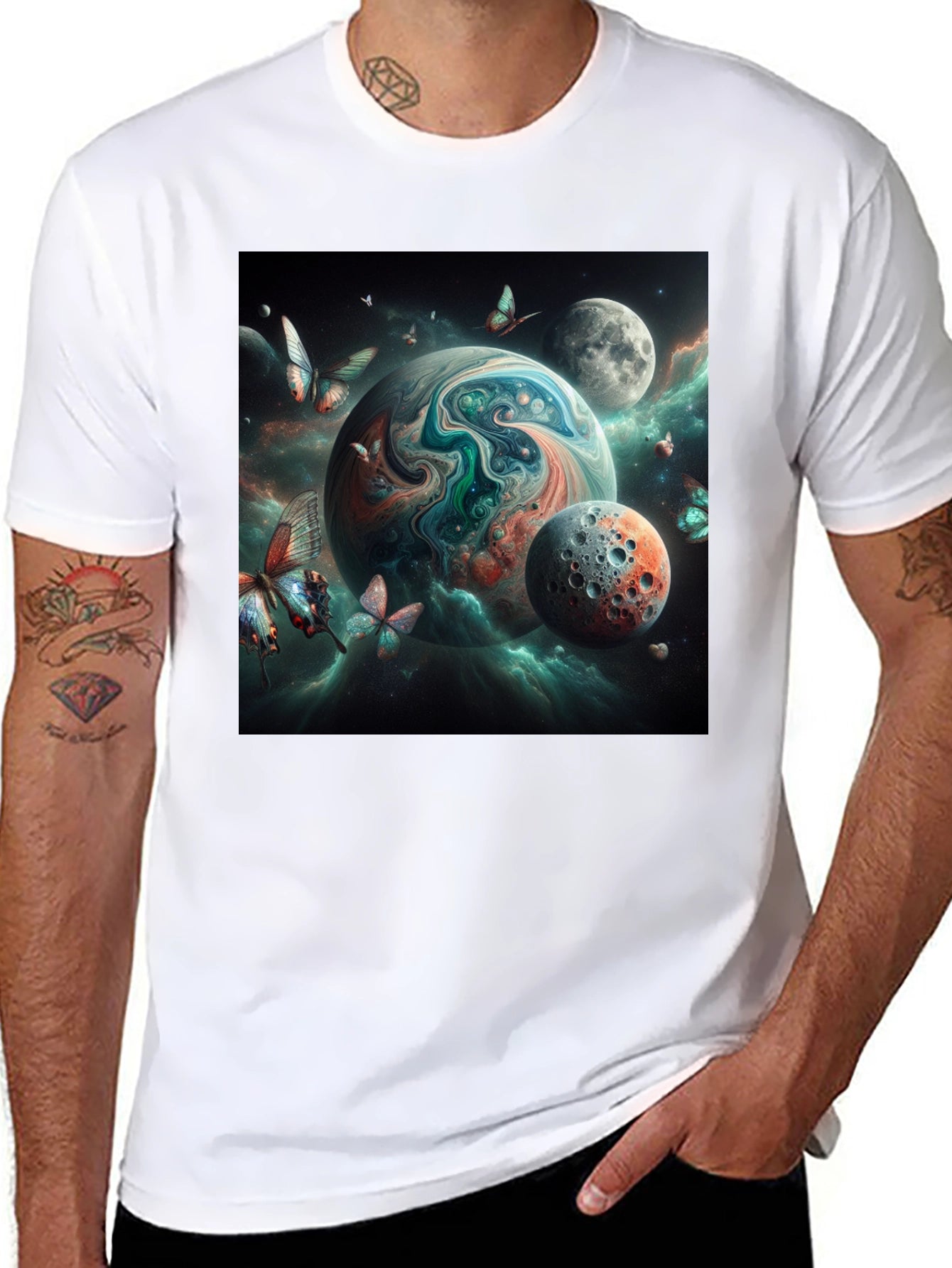 Space Planet Graphic Tee - Black T-Shirt