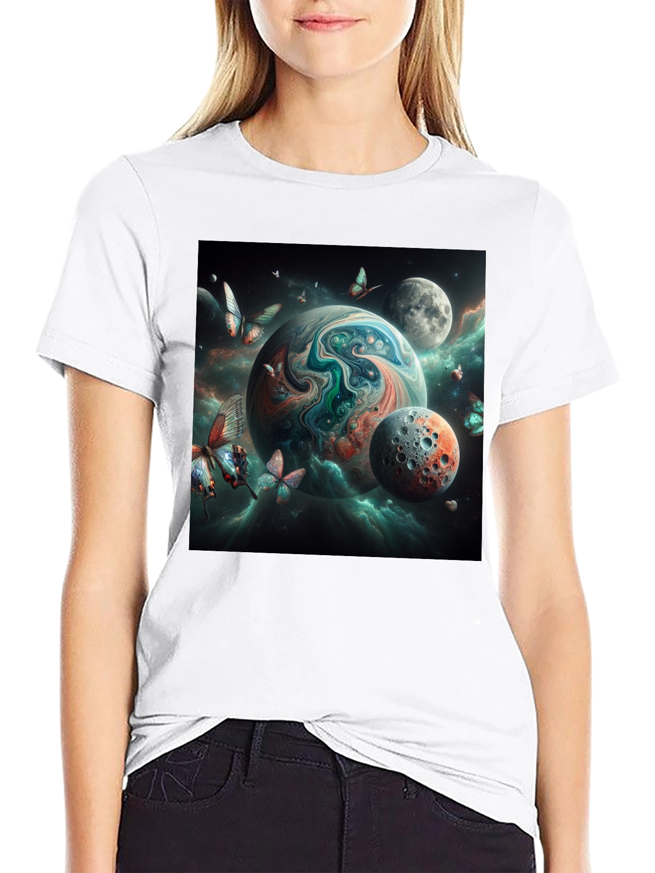 Space Planet Graphic Tee - Black T-Shirt