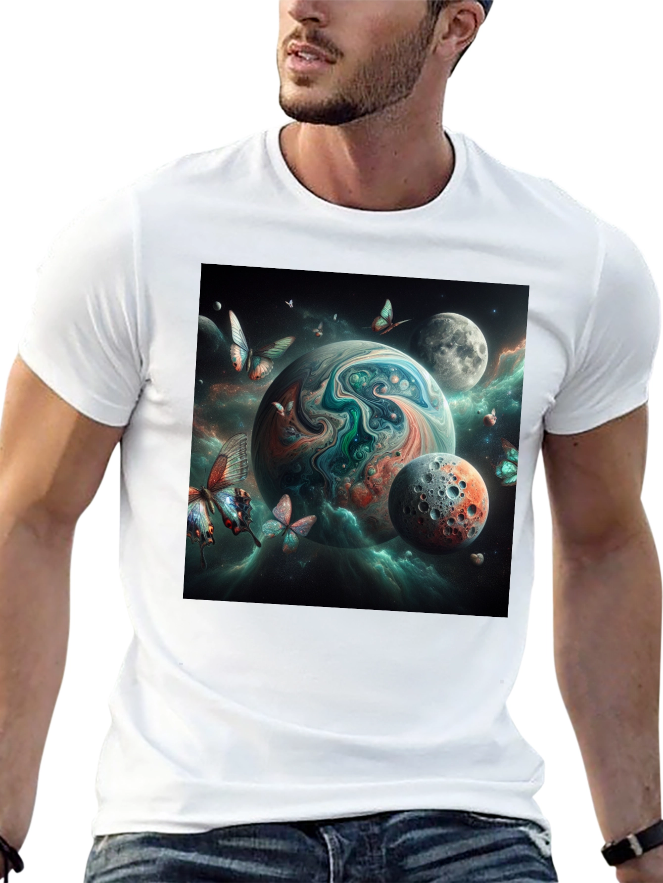 Space Planet Graphic Tee - Black T-Shirt