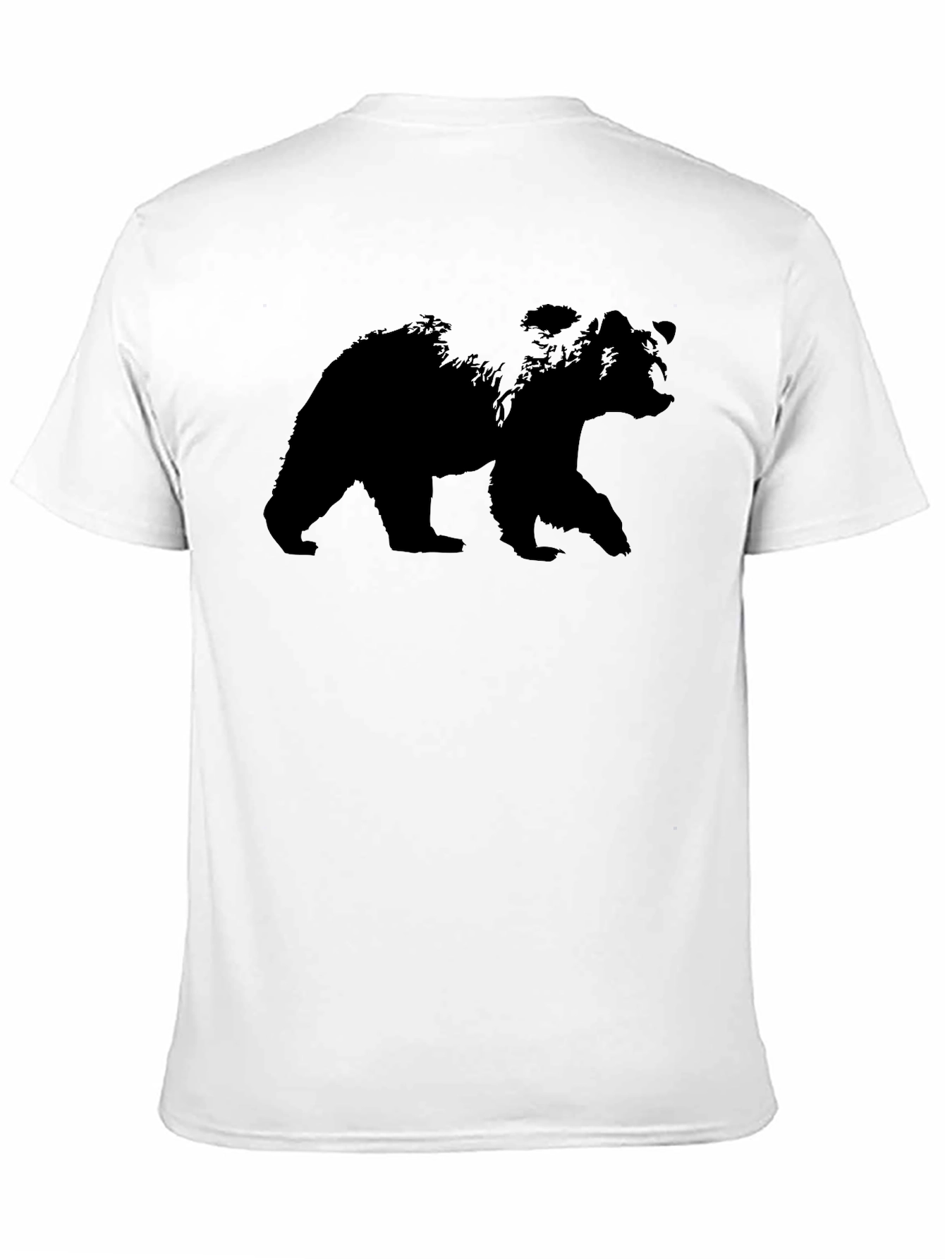 Mens Black Bear Silhouette Graphic Tee