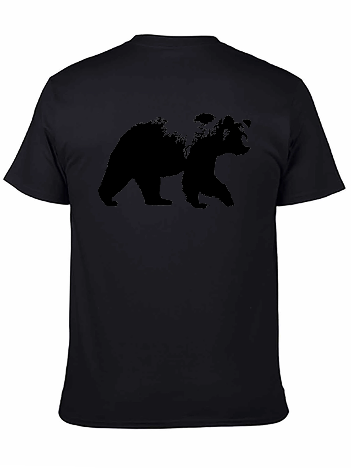 Mens Black Bear Silhouette Graphic Tee