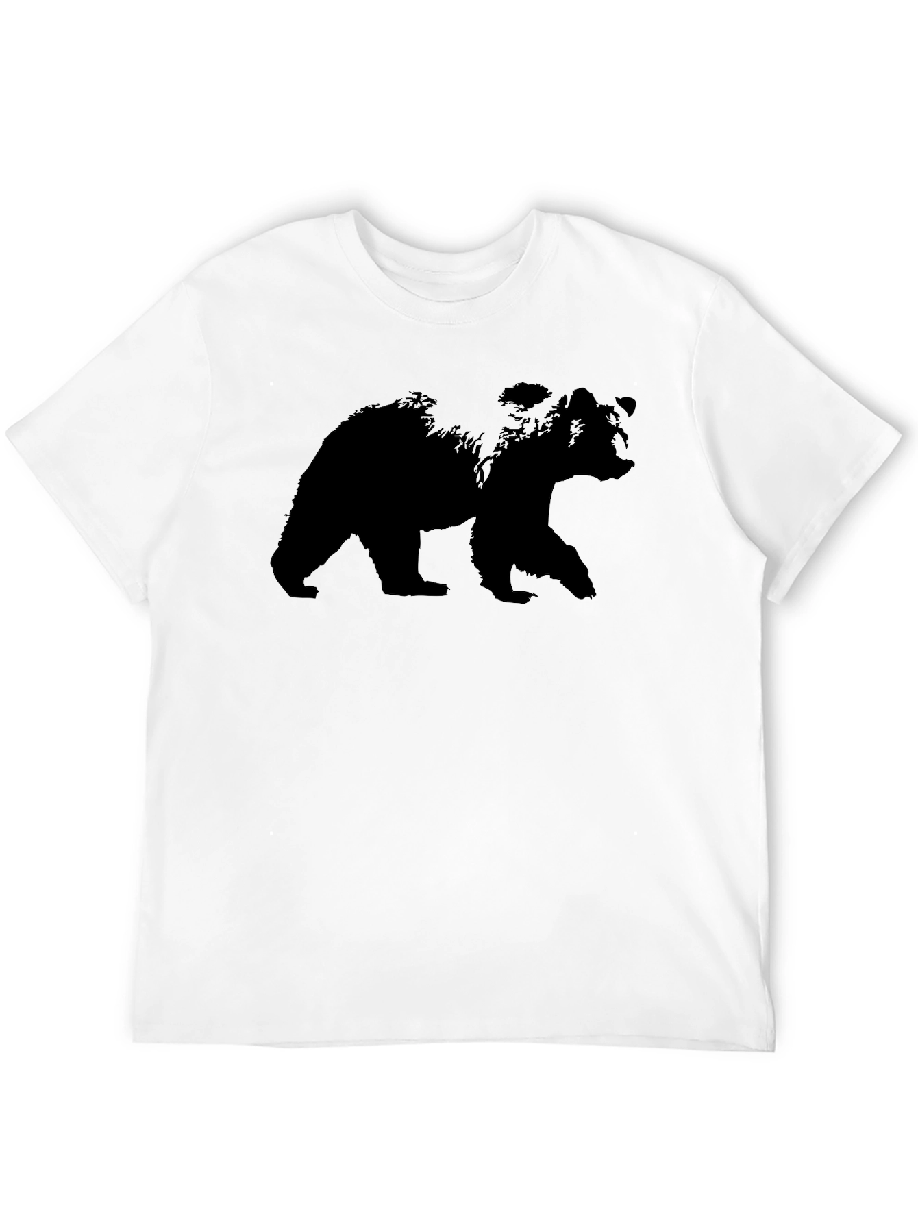 Mens Black Bear Silhouette Graphic Tee