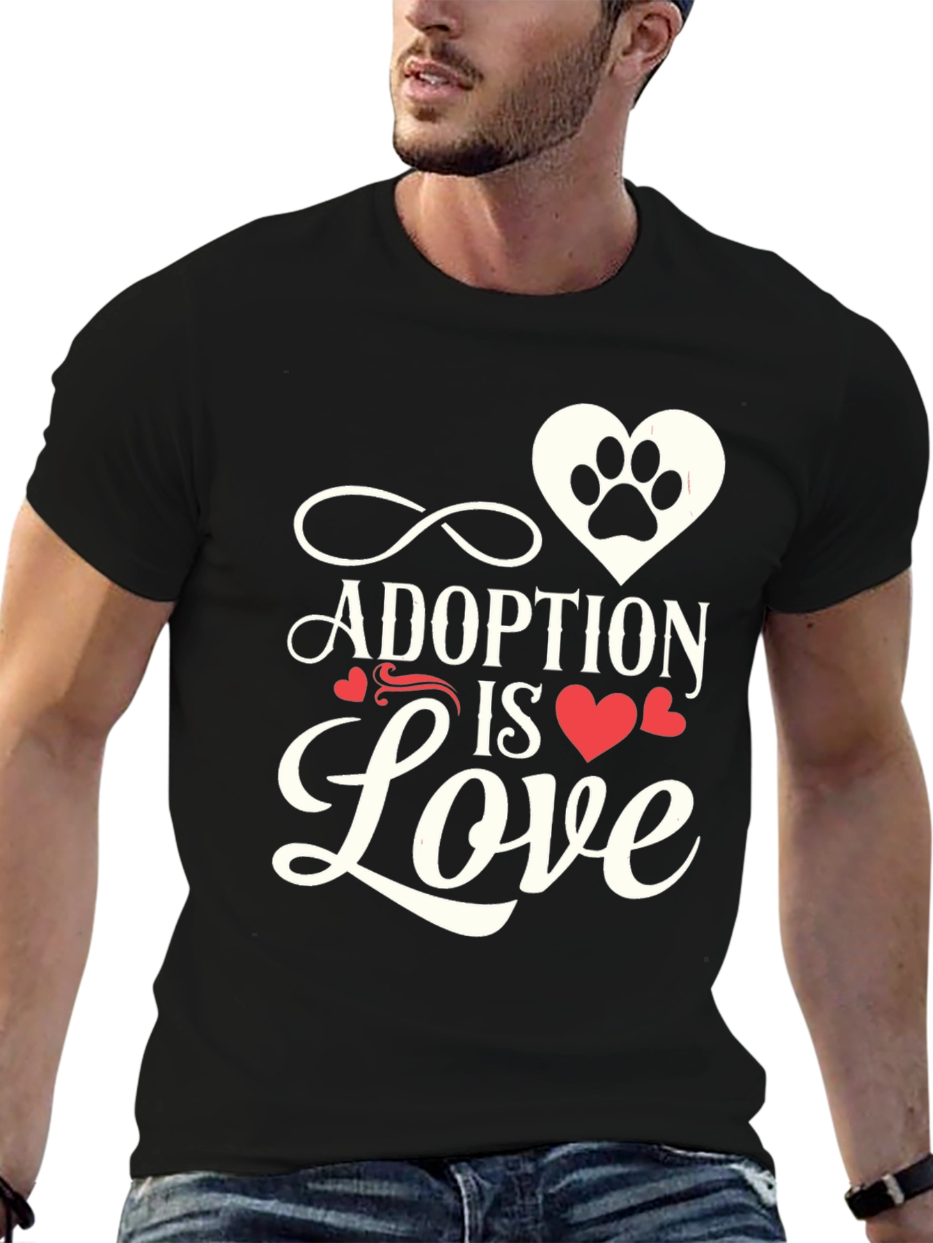Adoption is Love Pet Paw Heart T-Shirt