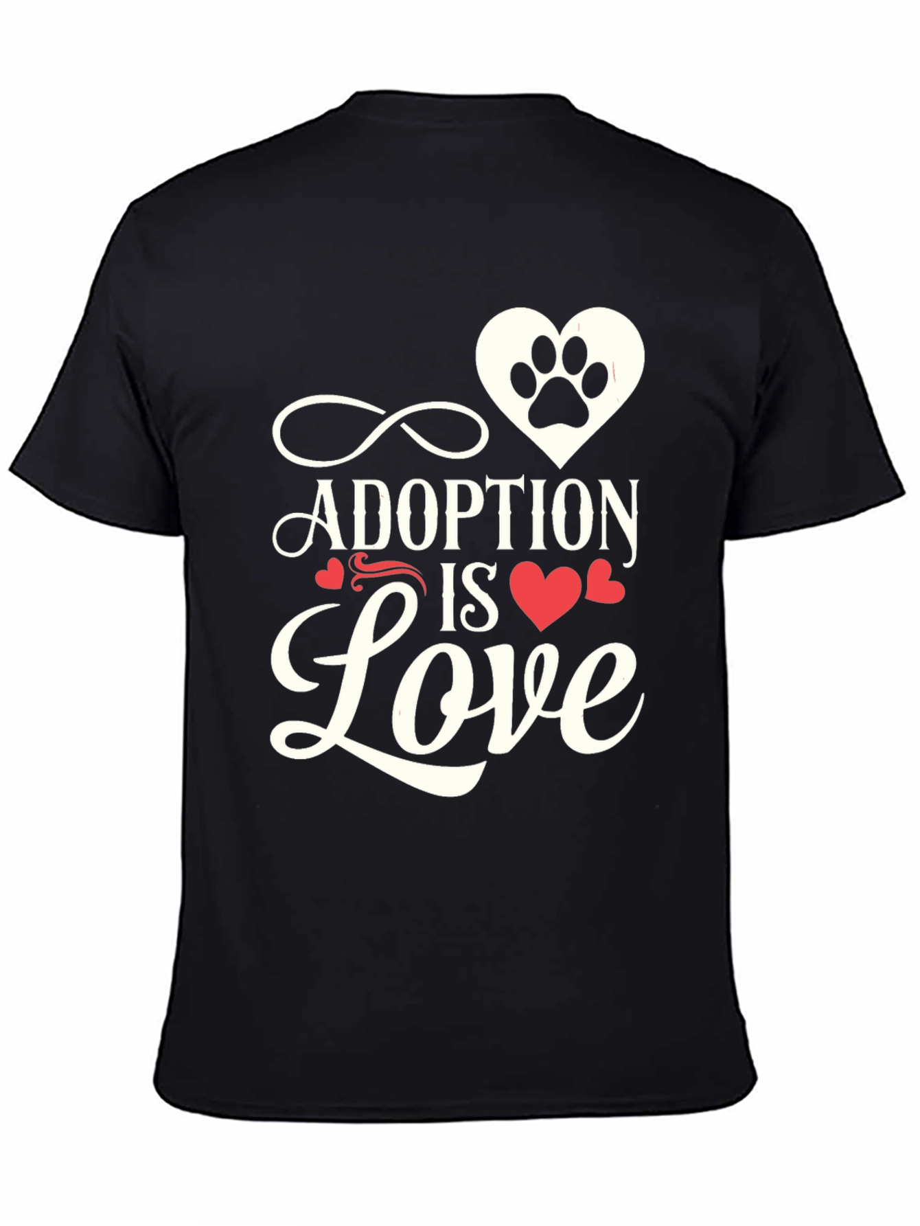 Adoption is Love Pet Paw Heart T-Shirt