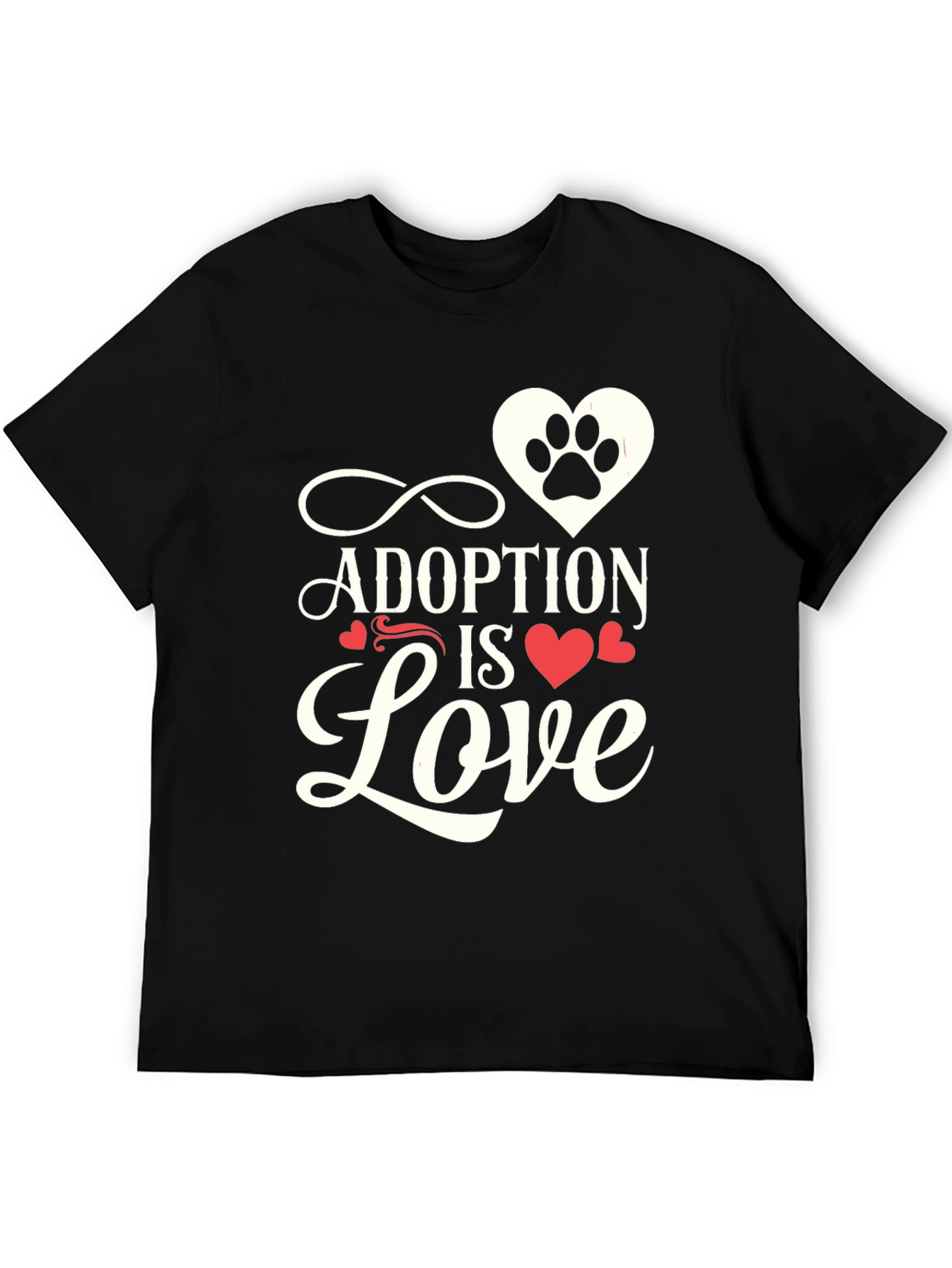 Adoption is Love Pet Paw Heart T-Shirt