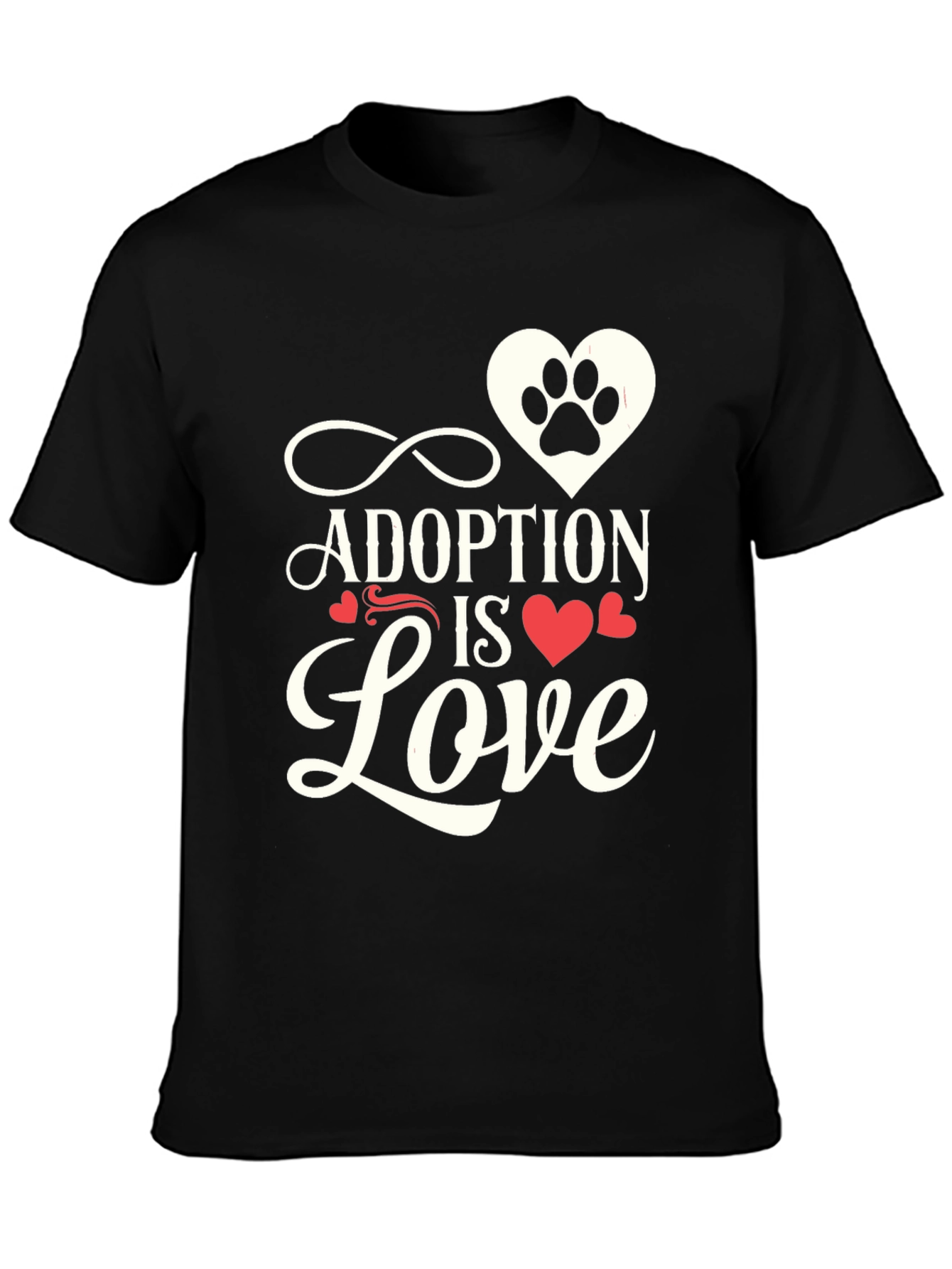 Adoption is Love Pet Paw Heart T-Shirt