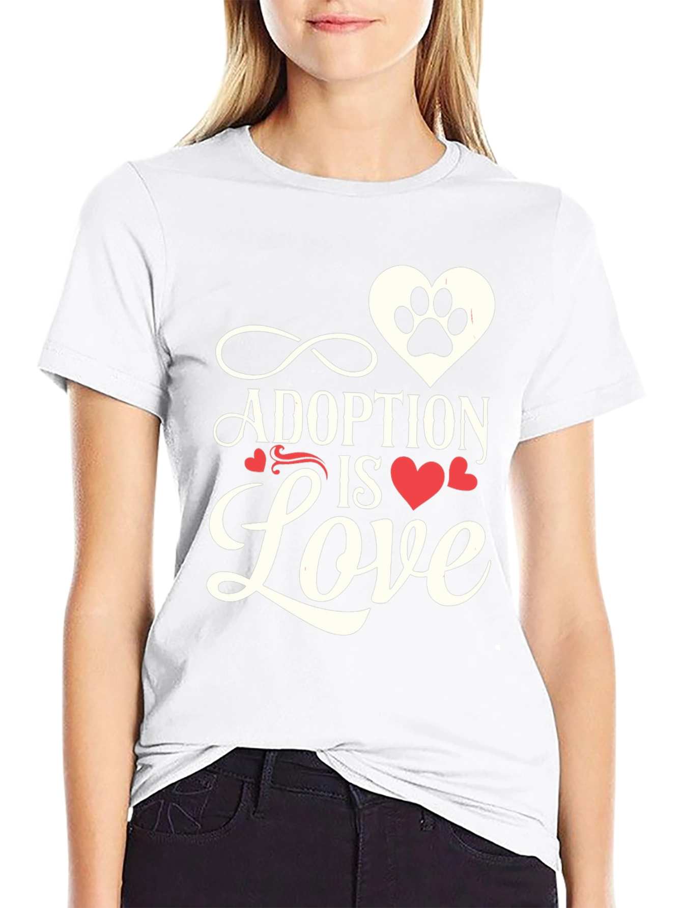 Adoption is Love Pet Paw Heart T-Shirt