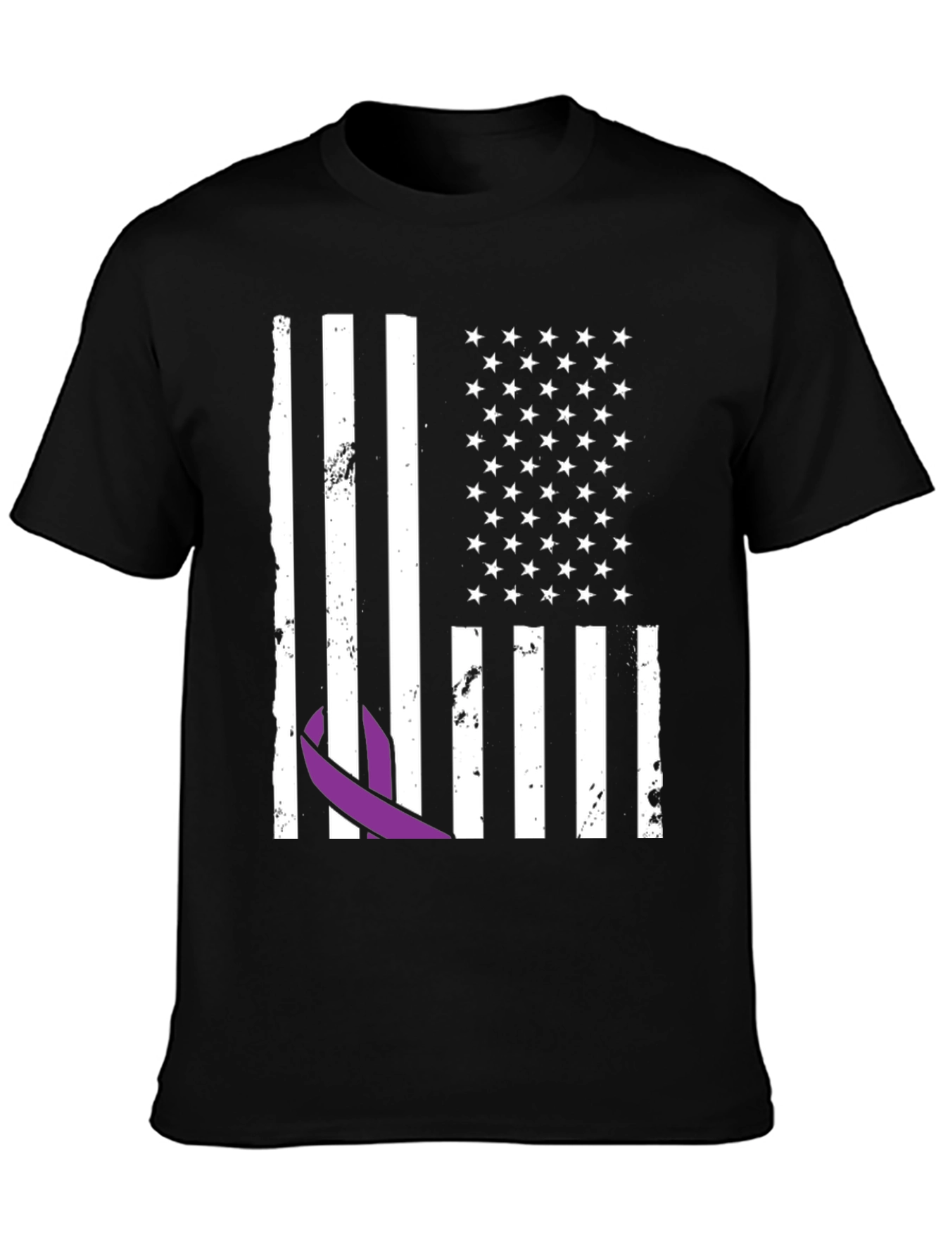 Purple Ribbon Flag Graphic Tee