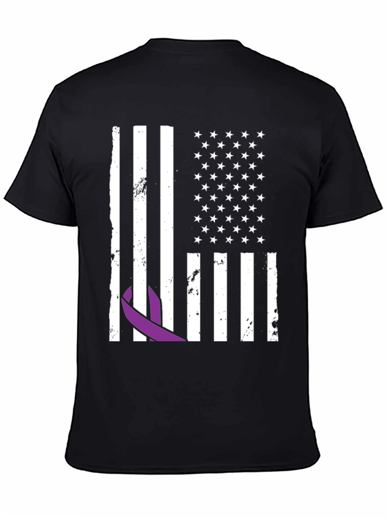 Purple Ribbon Flag Graphic Tee