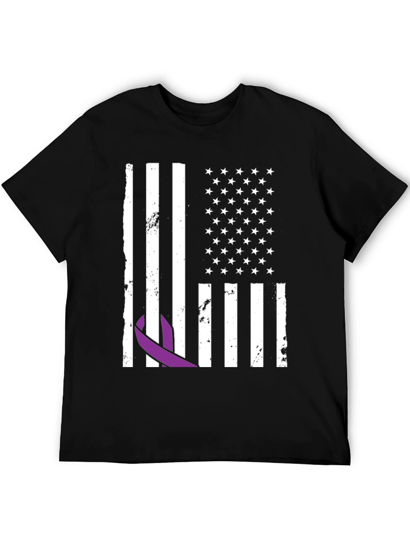 Purple Ribbon Flag Graphic Tee