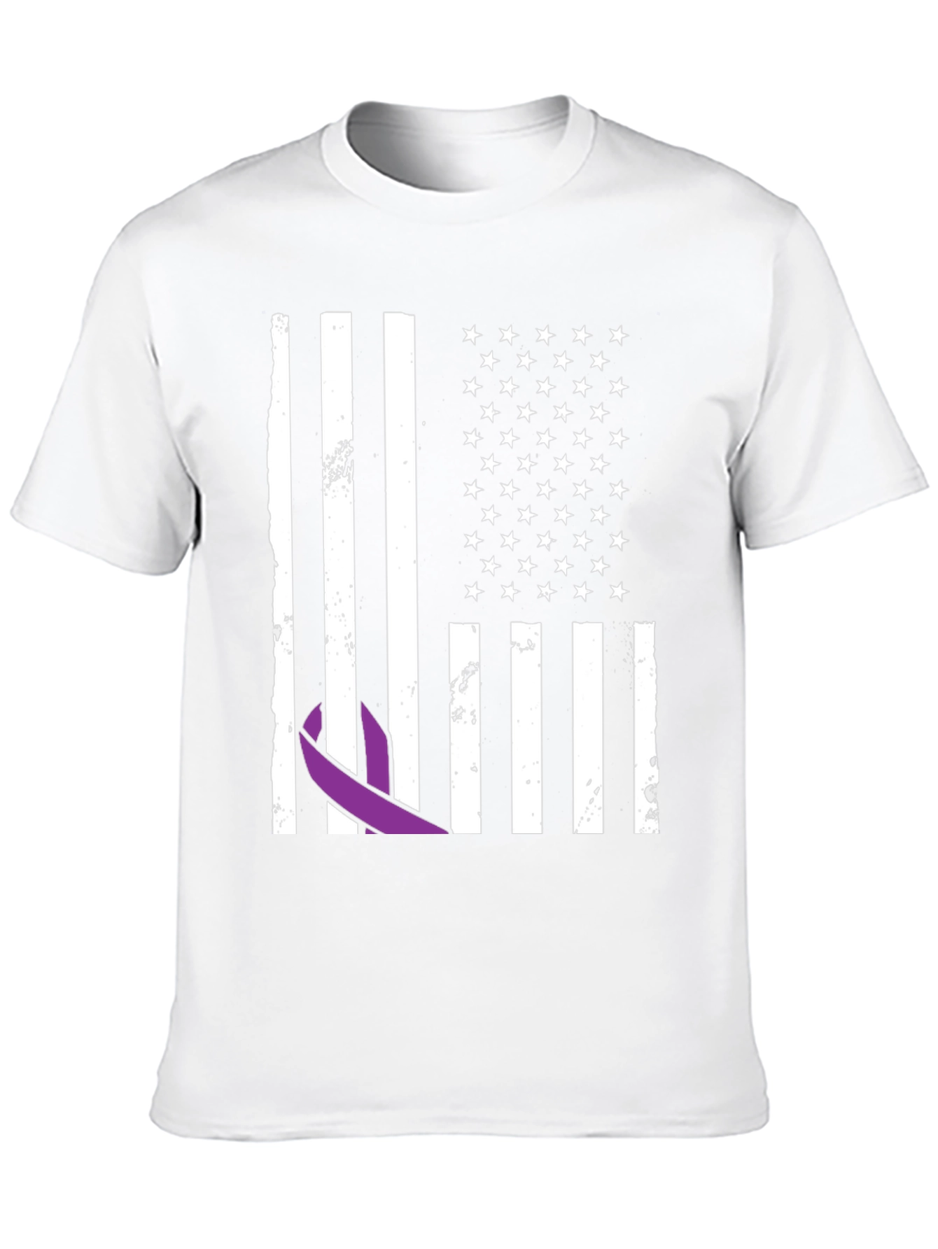 Purple Ribbon Flag Graphic Tee