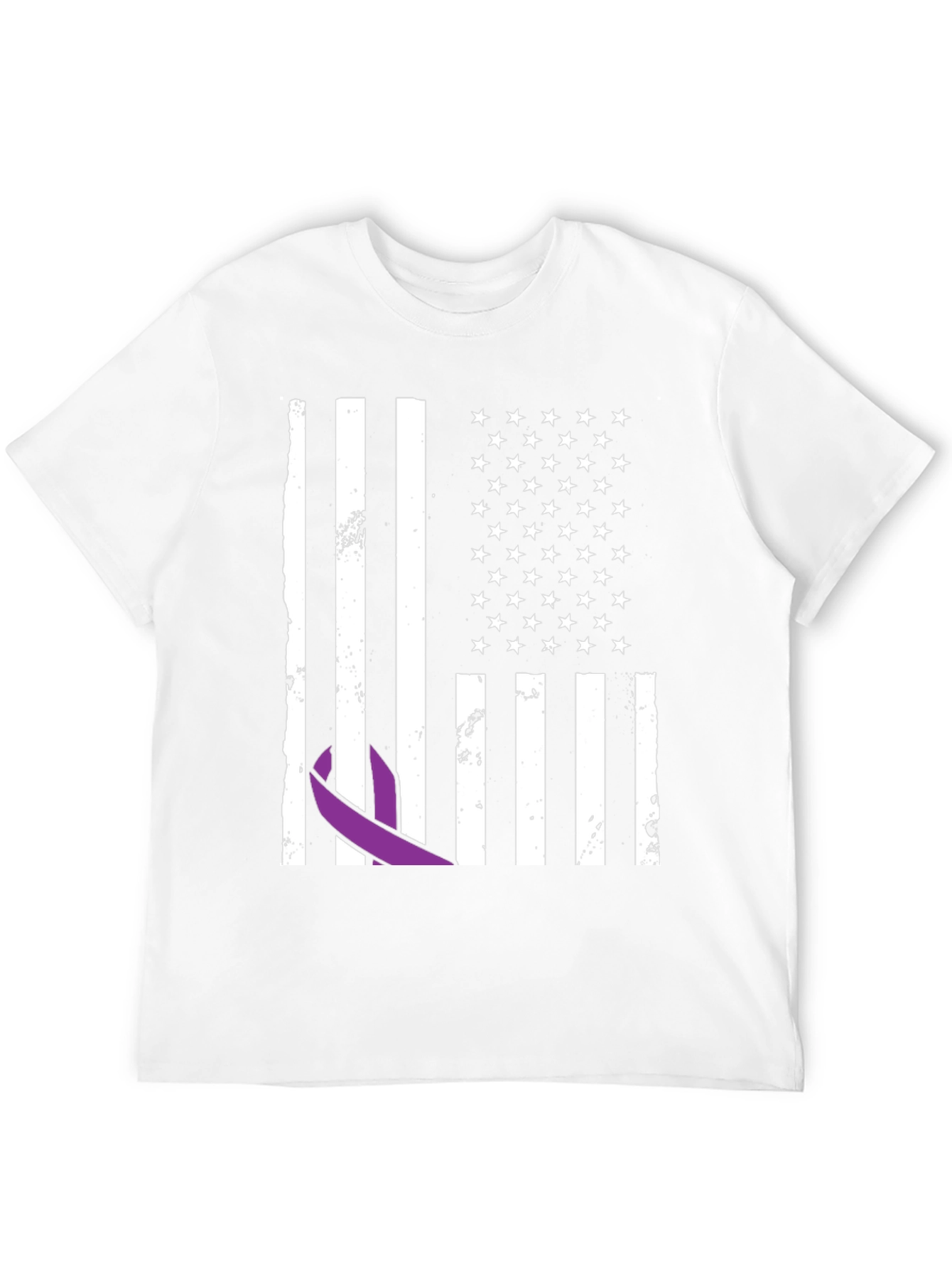 Purple Ribbon Flag Graphic Tee