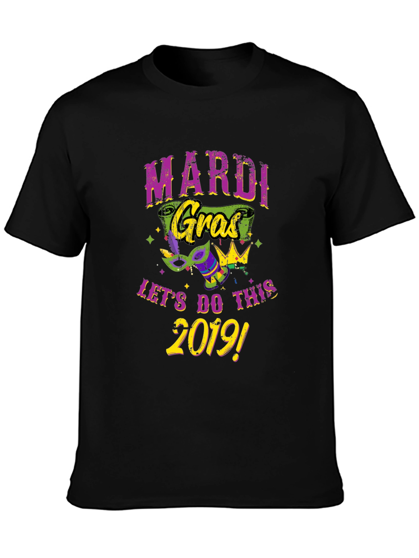 Mardi Gras 2019 Black Graphic Tee