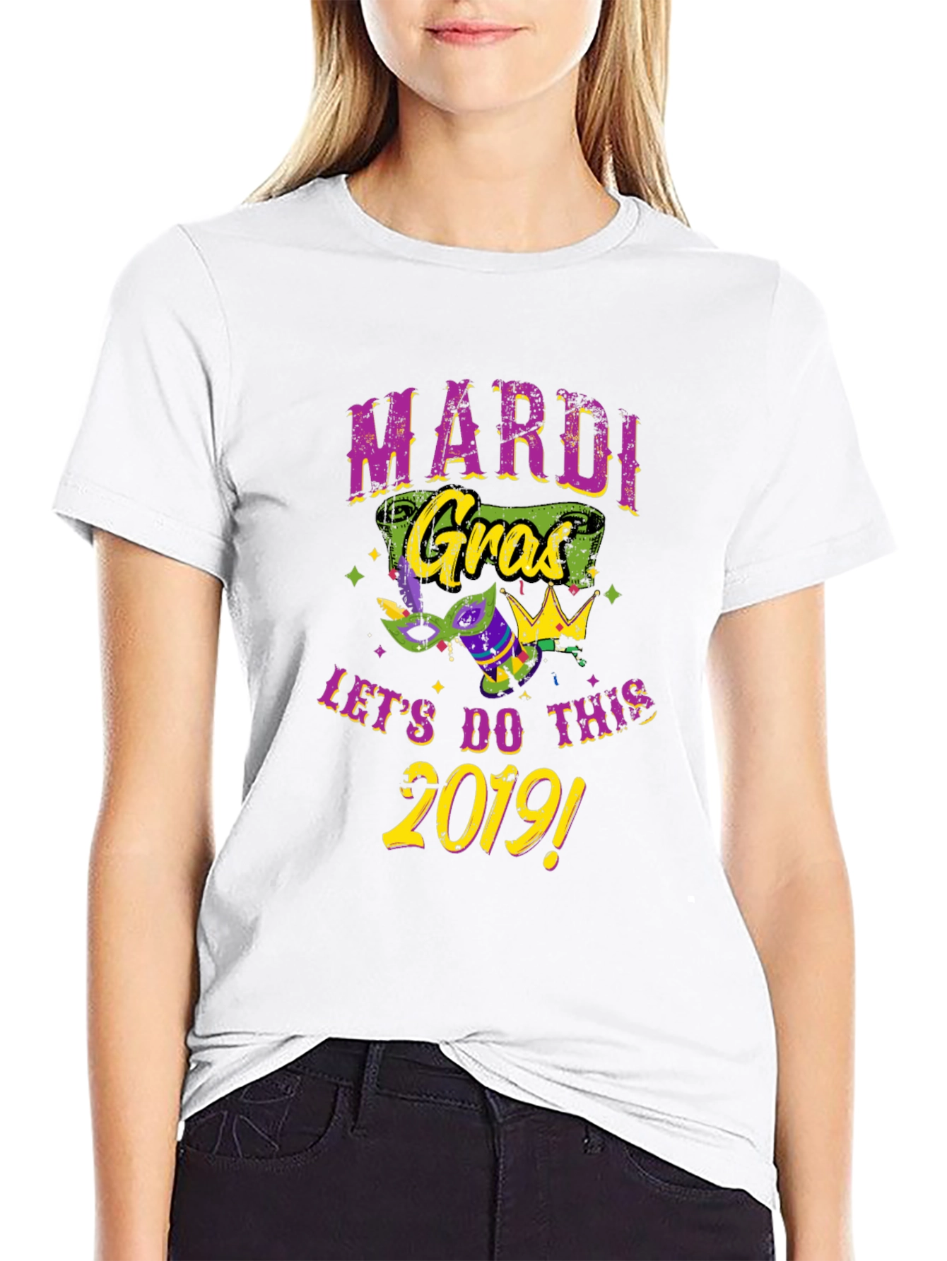 Mardi Gras 2019 Black Graphic Tee