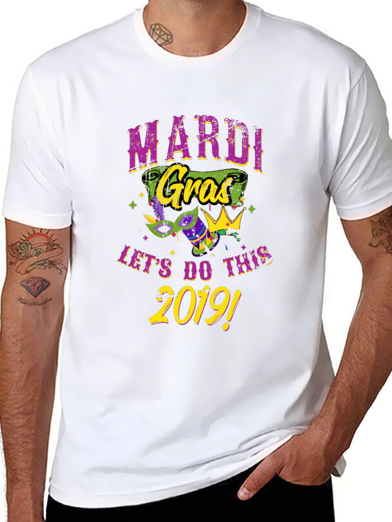 Mardi Gras 2019 Black Graphic Tee