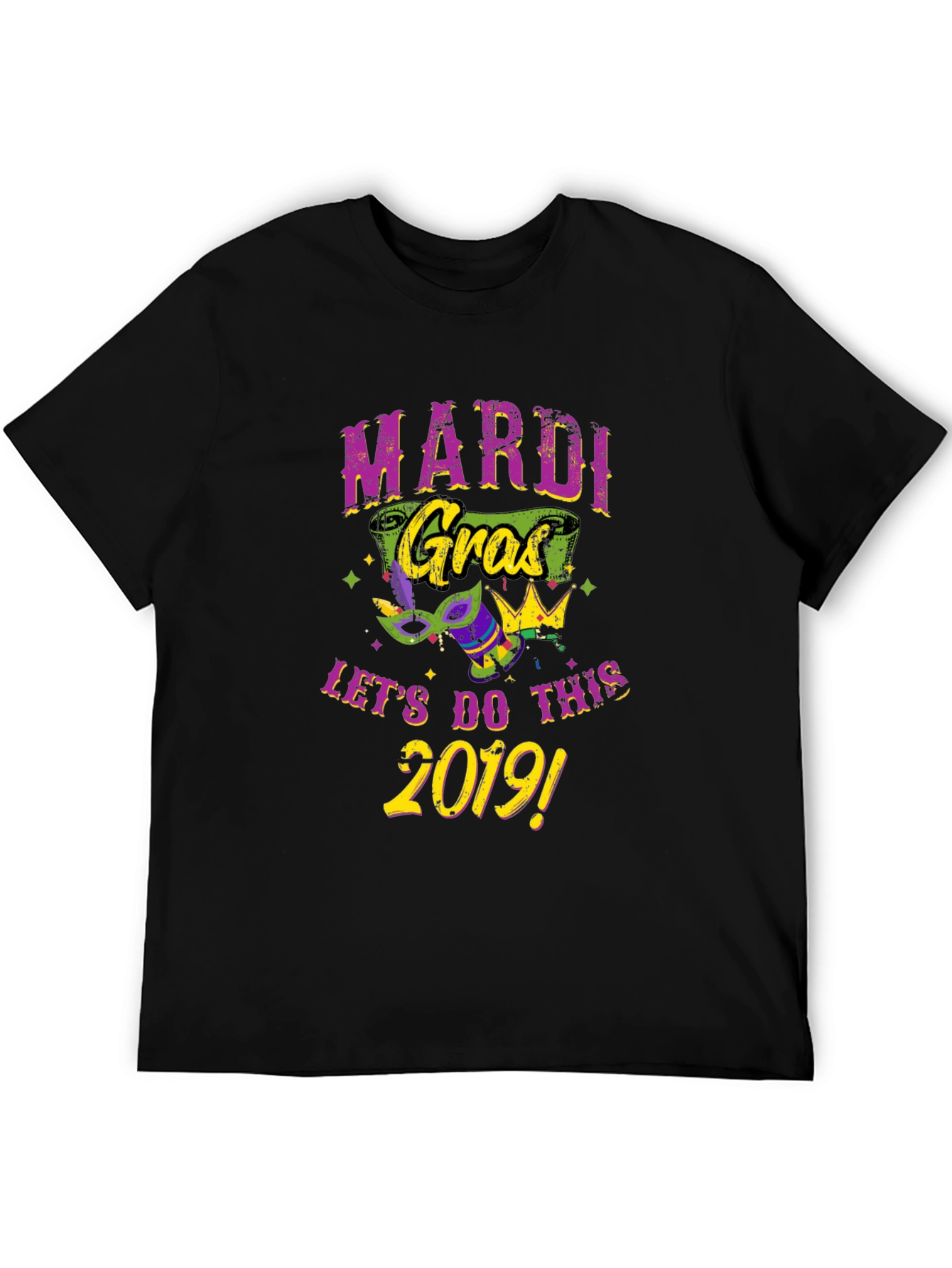 Mardi Gras 2019 Black Graphic Tee