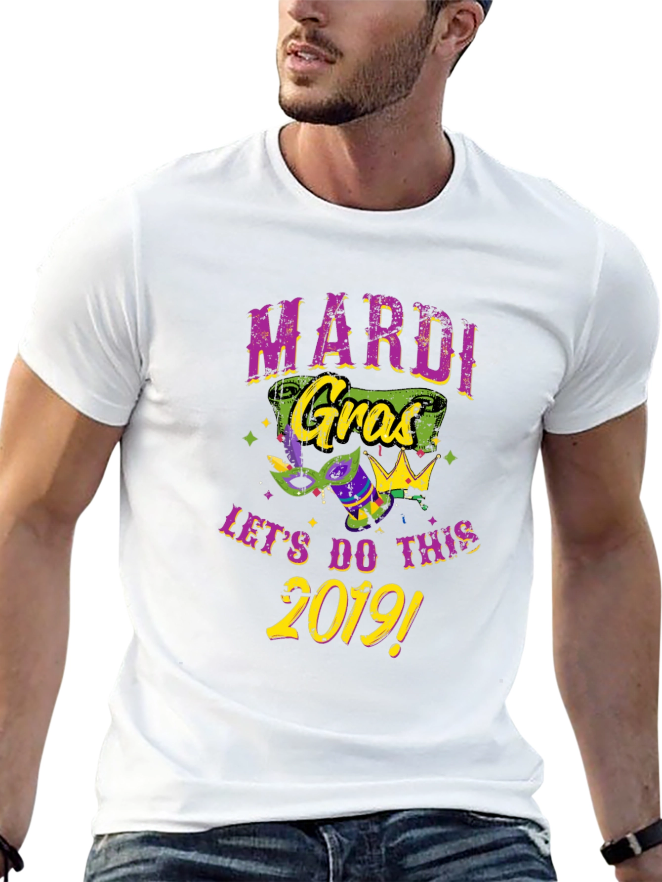 Mardi Gras 2019 Black Graphic Tee