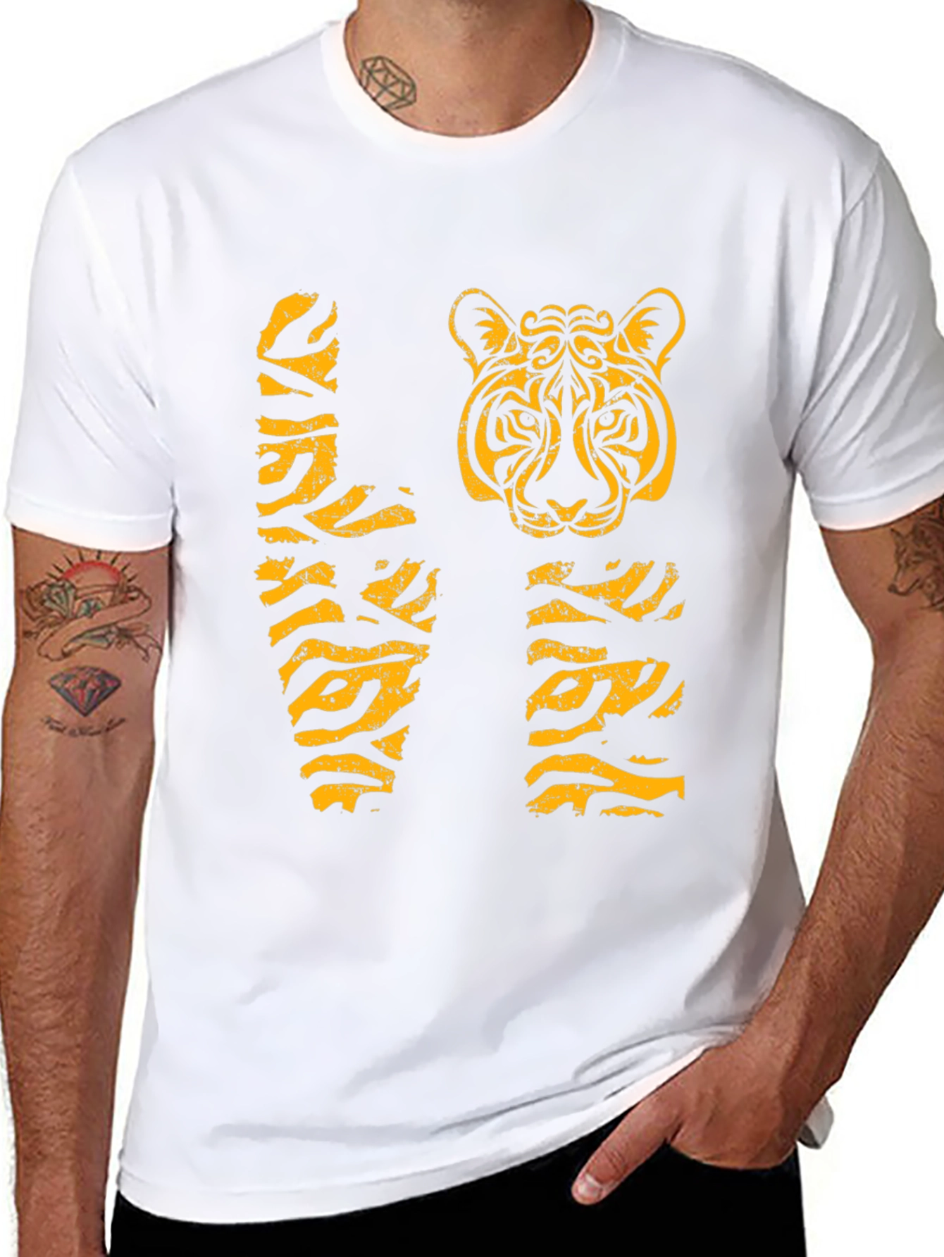 Tiger Stripe Love Graphic Tee - Black