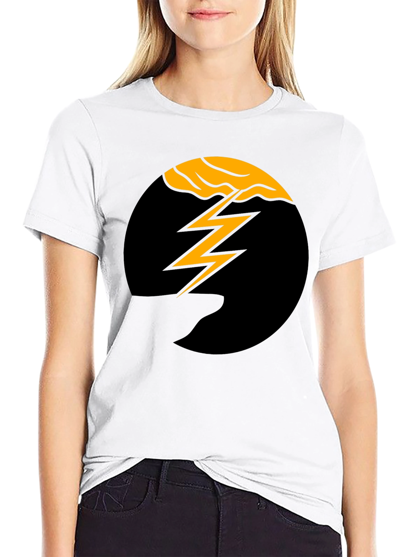 Black Lightning Bolt Graphic Tee