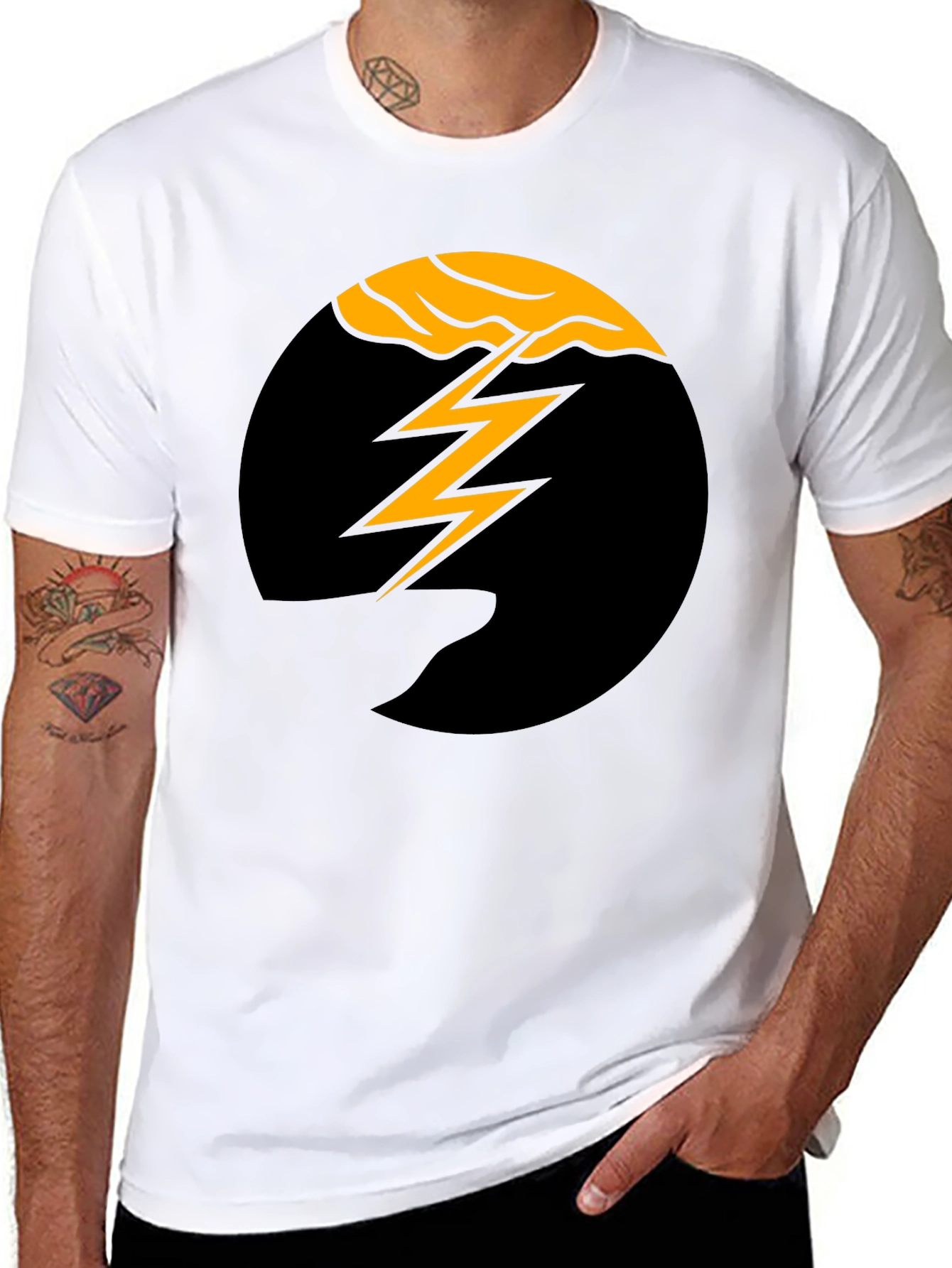 Black Lightning Bolt Graphic Tee