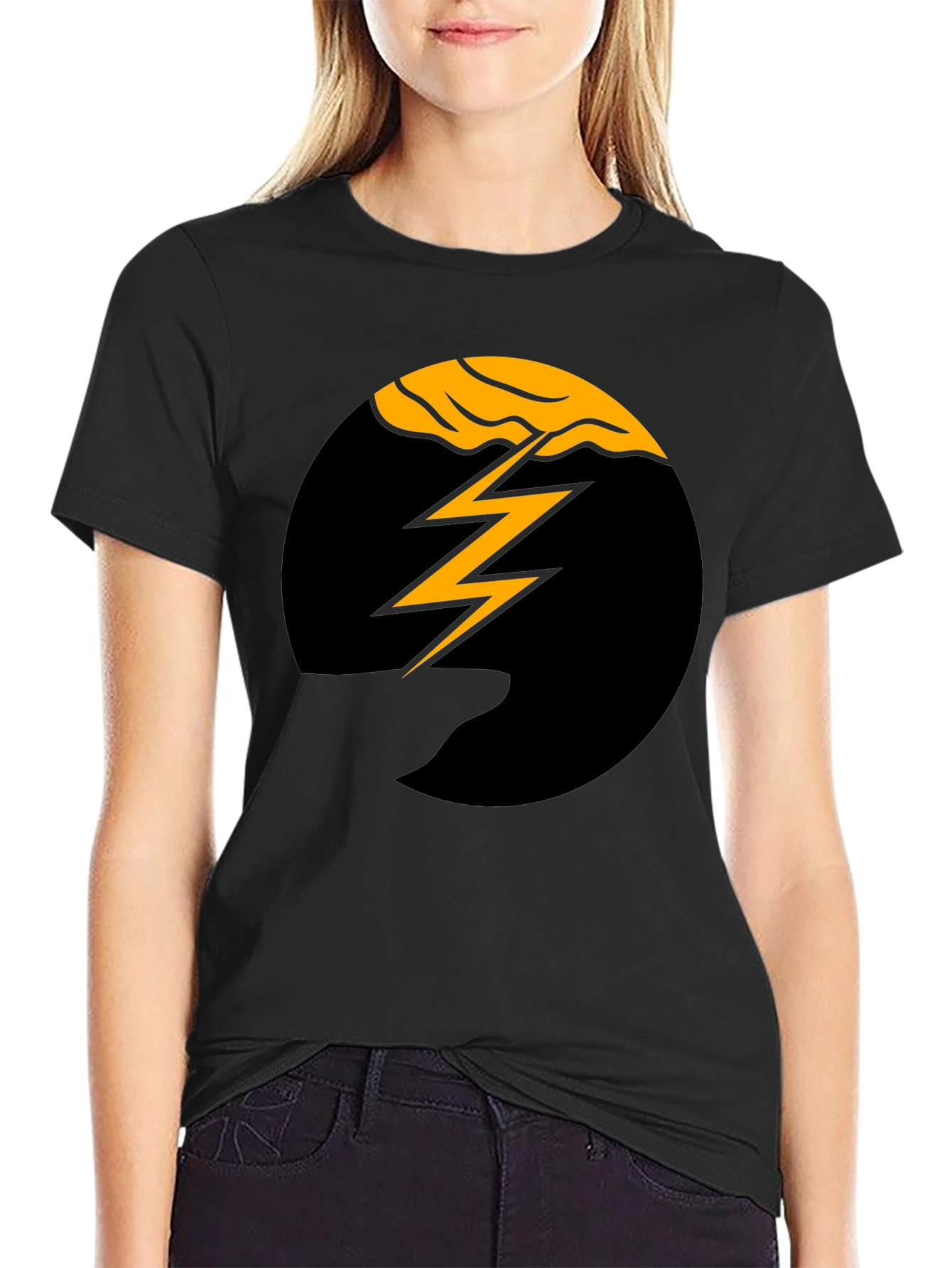 Black Lightning Bolt Graphic Tee