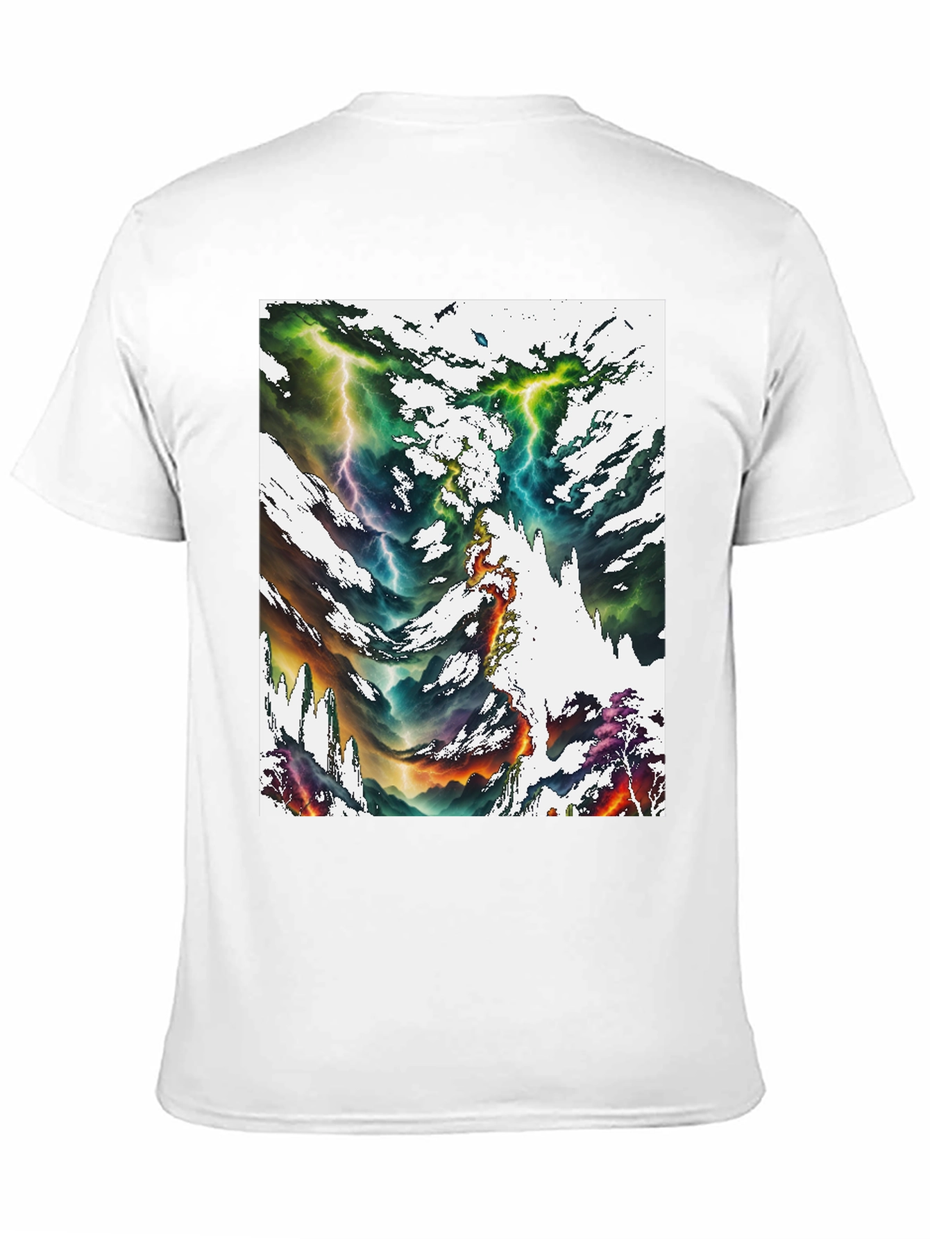 Abstract Lightning Bolt Graphic Print Black Tee