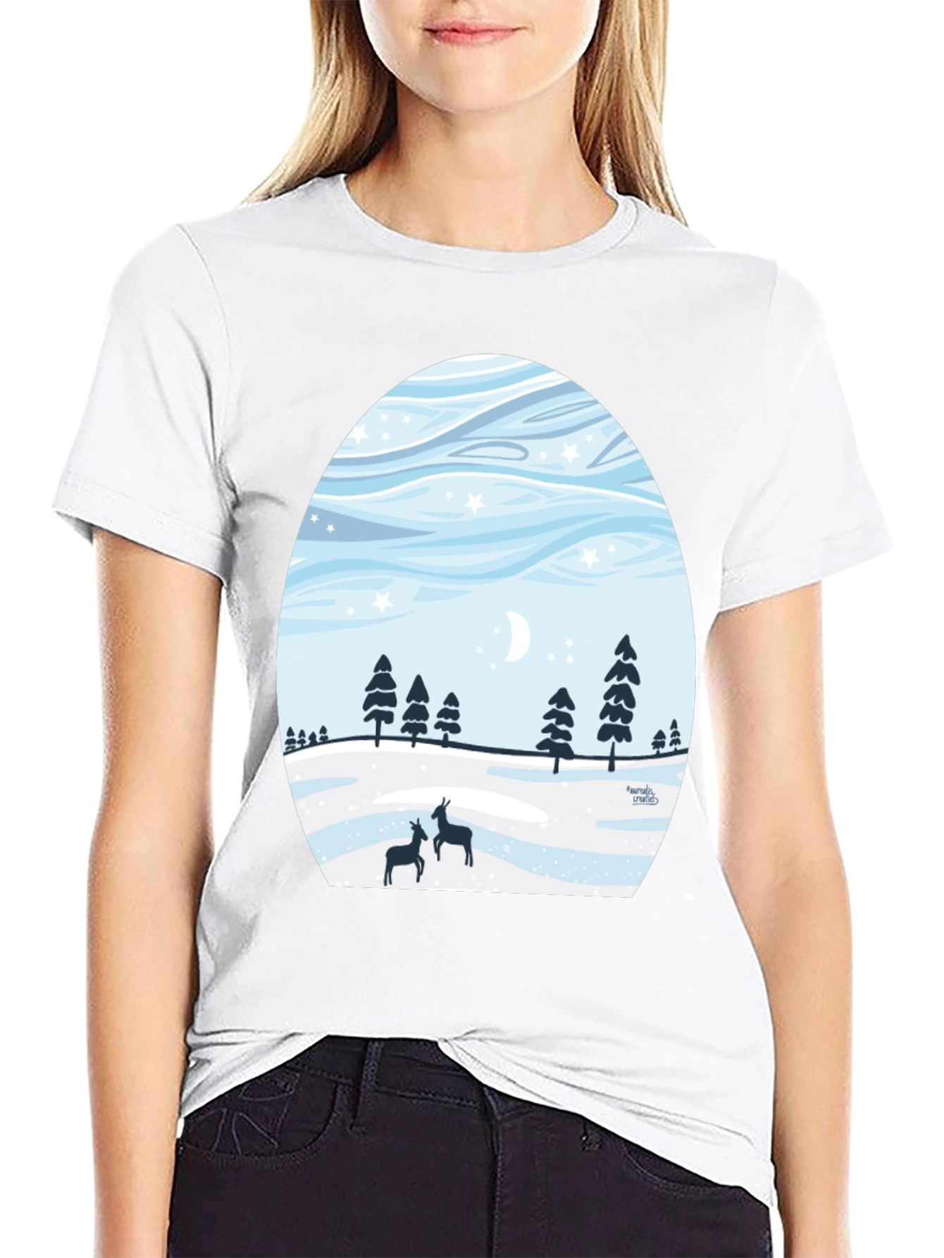 Winter Deer Scene T-Shirt